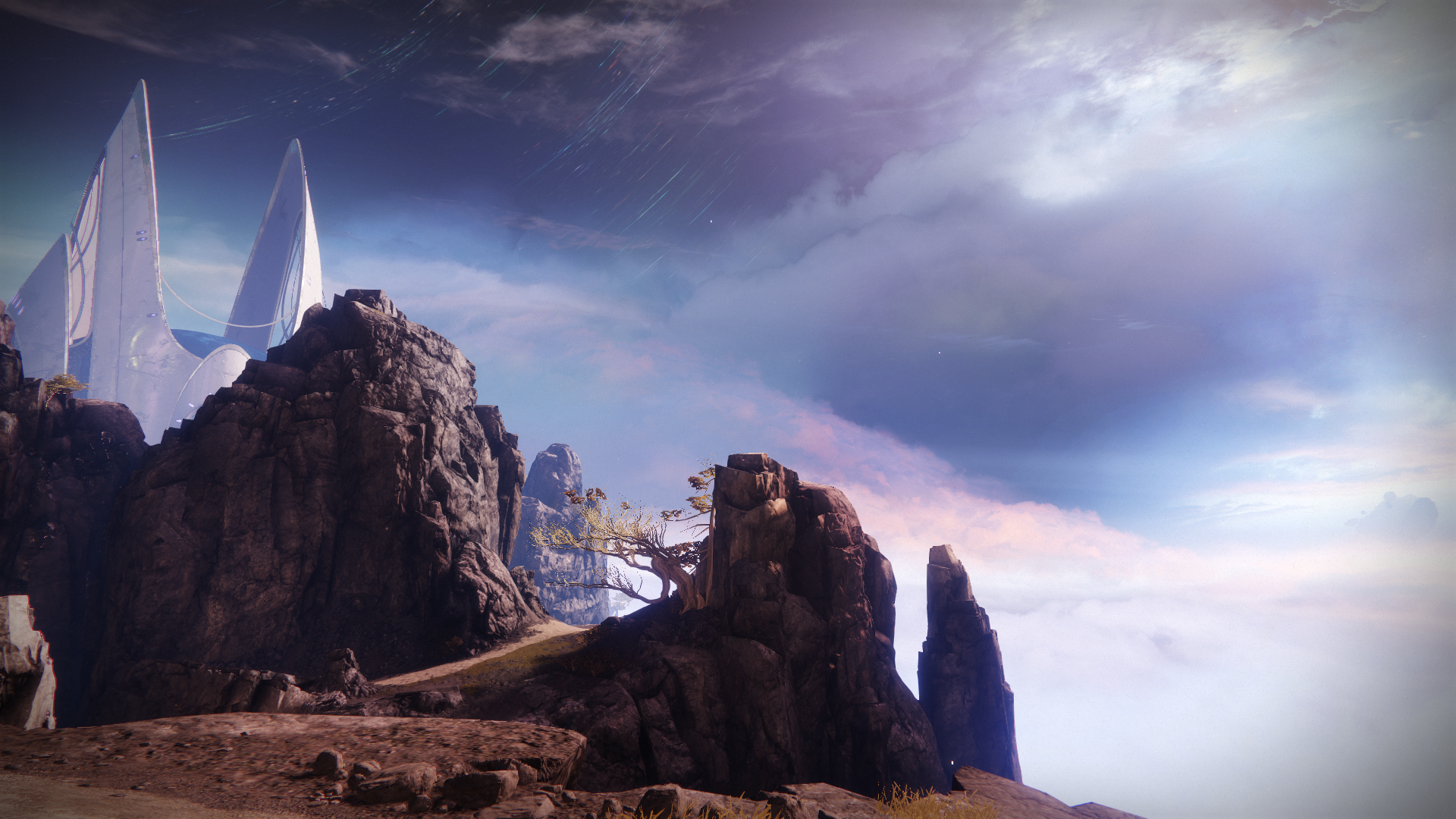 Destiny 2 landscape with futuristic architecture HD Wallpaper