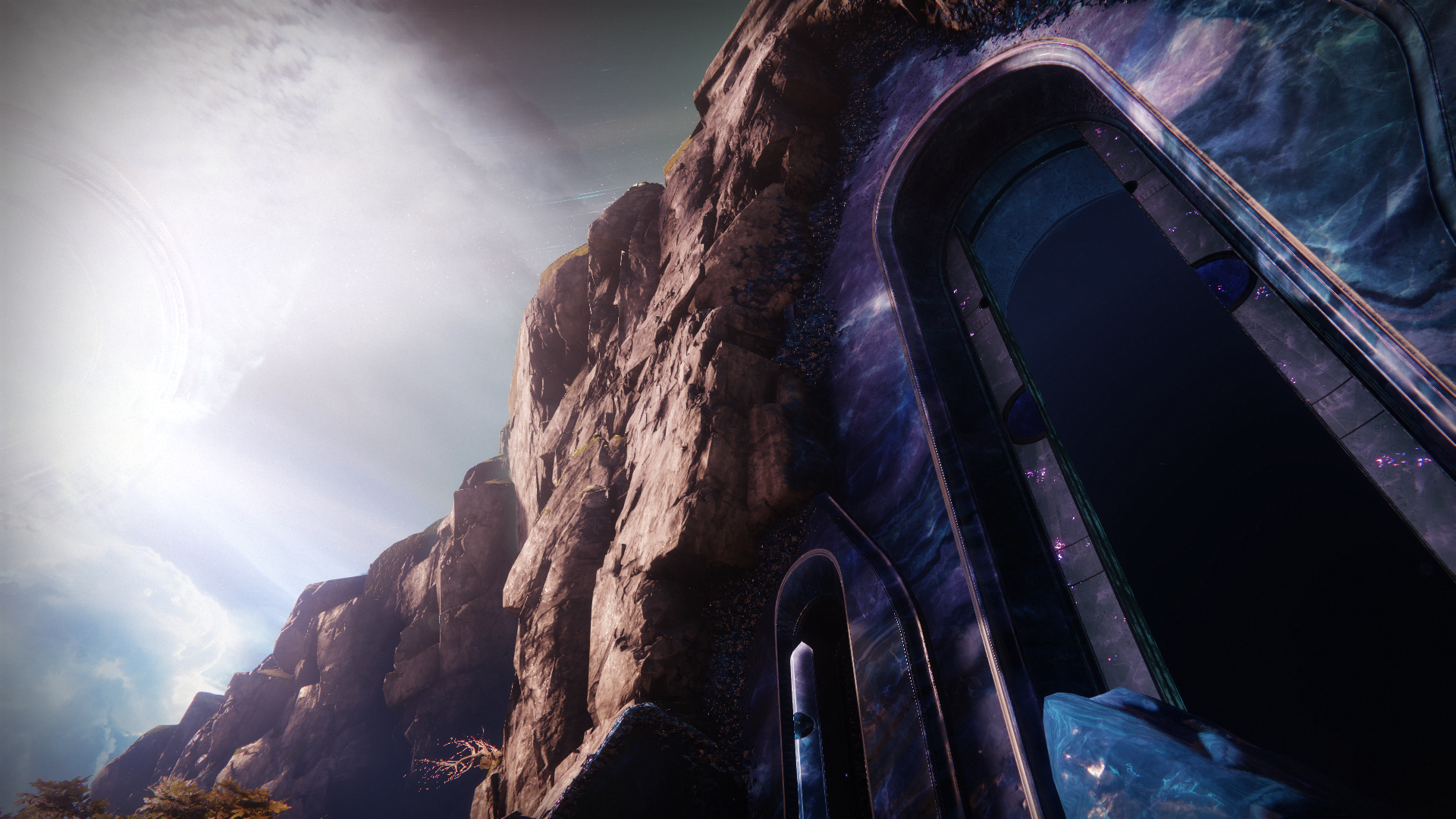 Destiny 2 low-angle science fiction scene HD Wallpaper