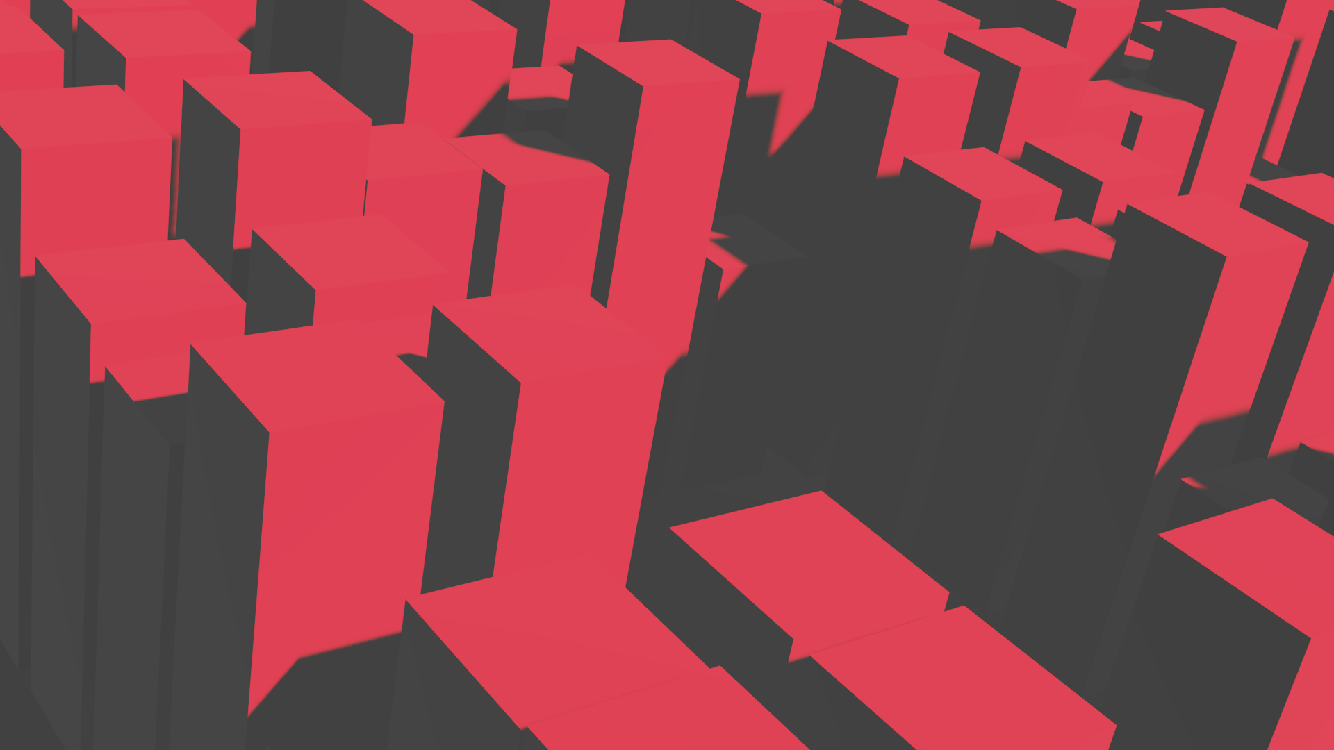 Abstract 3D render of red blocks on a dark background HD Wallpaper