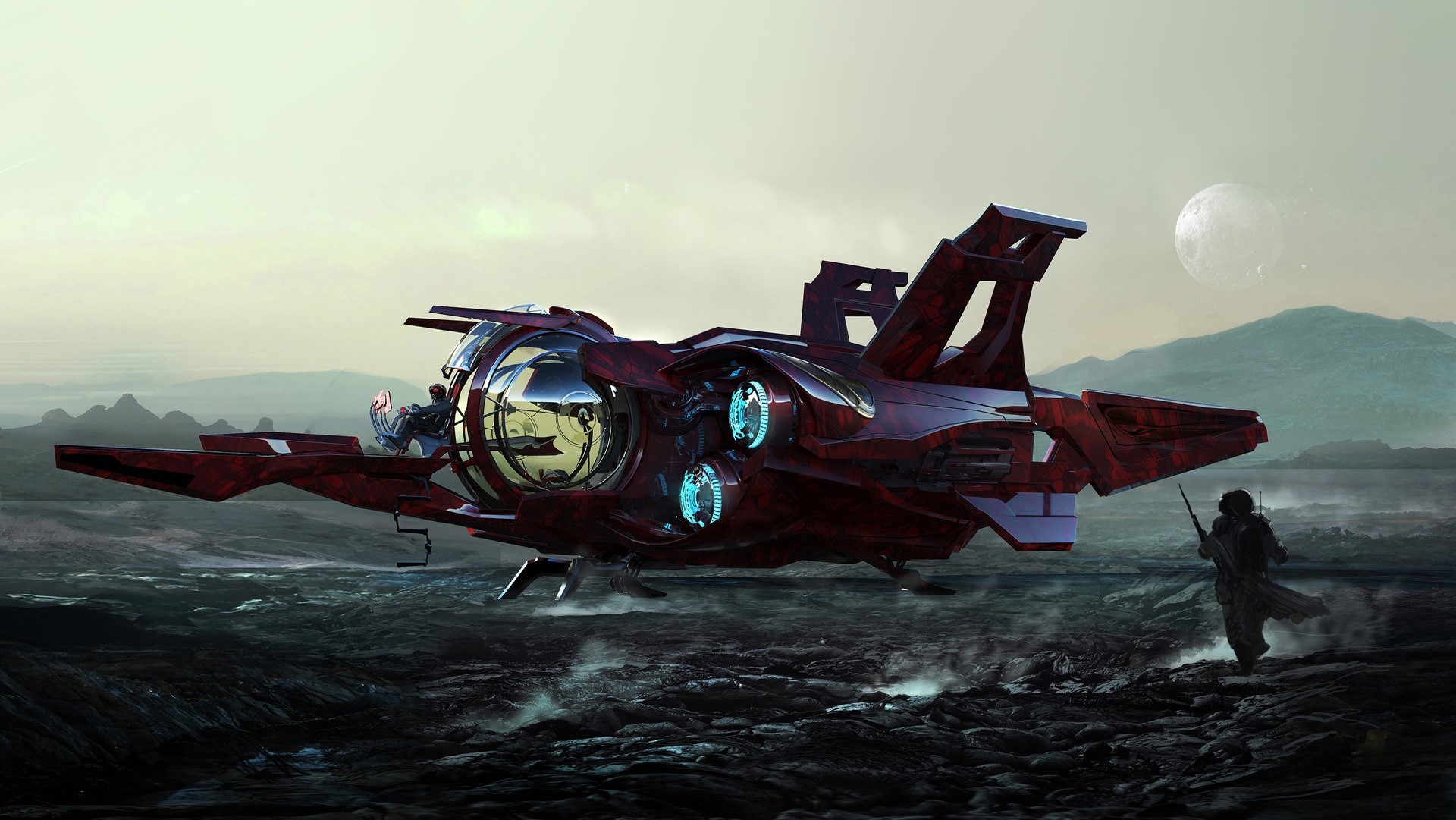 Khartu-Al Ship from Star Citizen by Eddie Del Rio HD Wallpaper
