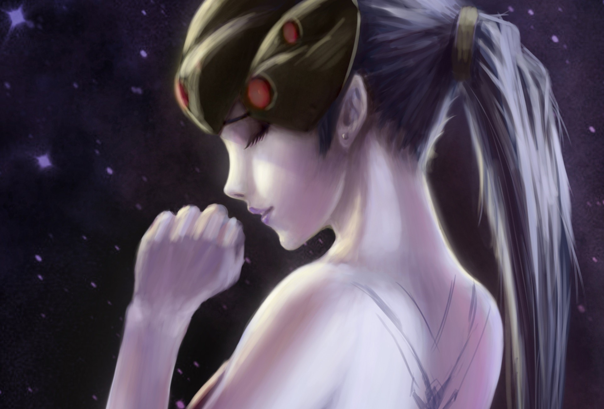 Widowmaker from Overwatch in space HD Wallpaper
