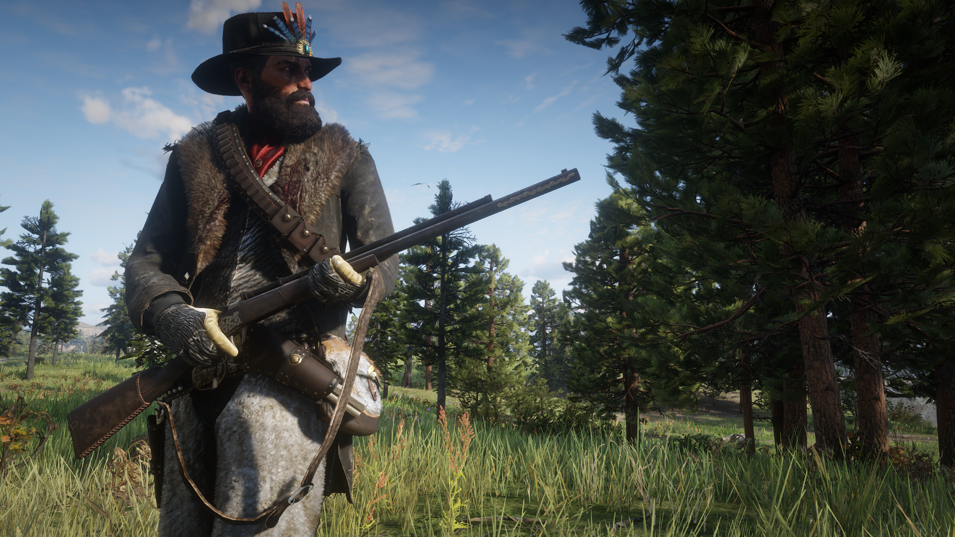 Arthur Morgan from Red Dead Redemption 2 holding a rifle HD Wallpaper