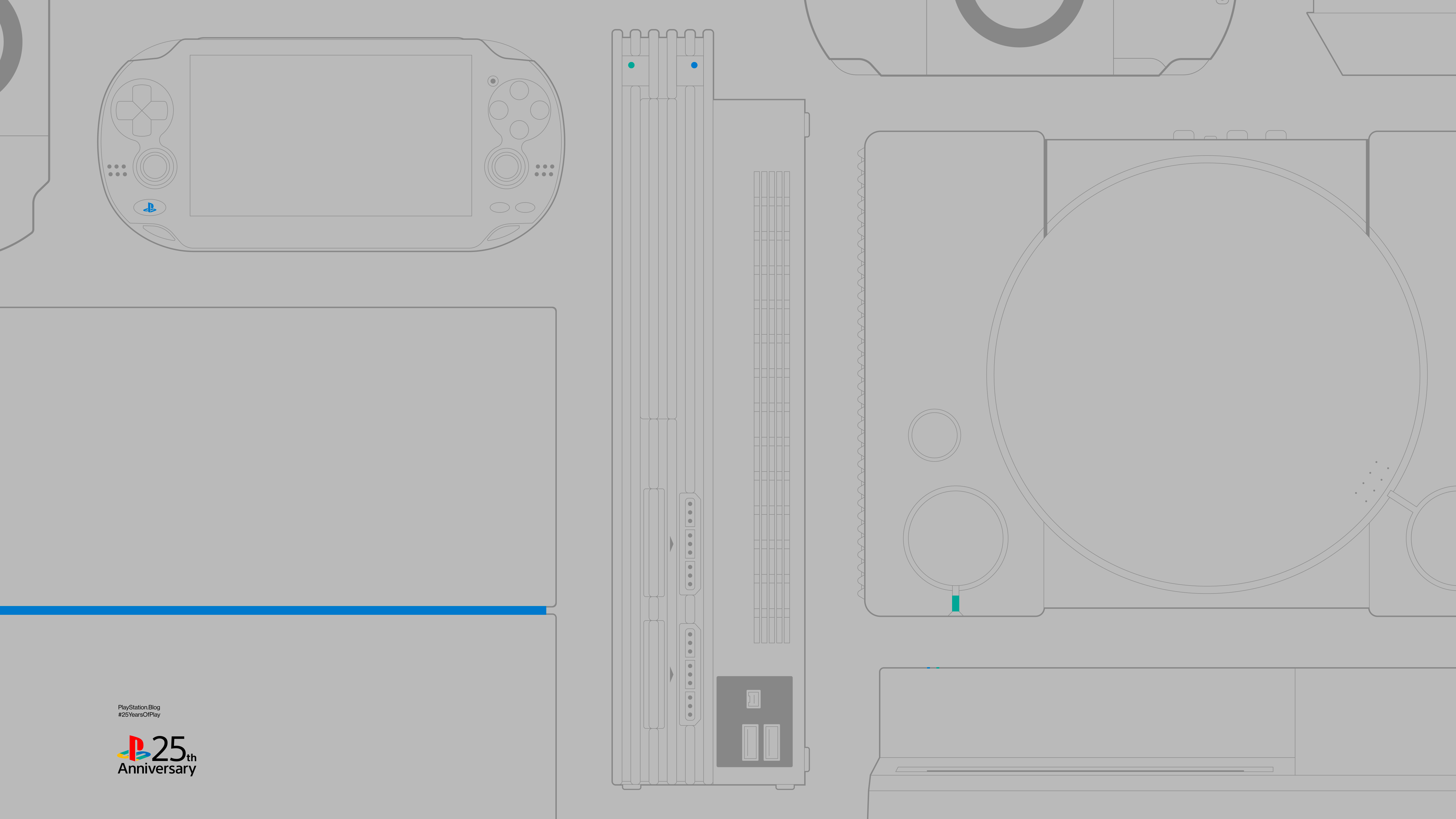 PlayStation 25th Anniversary with PlayStation Consoles HD Wallpaper