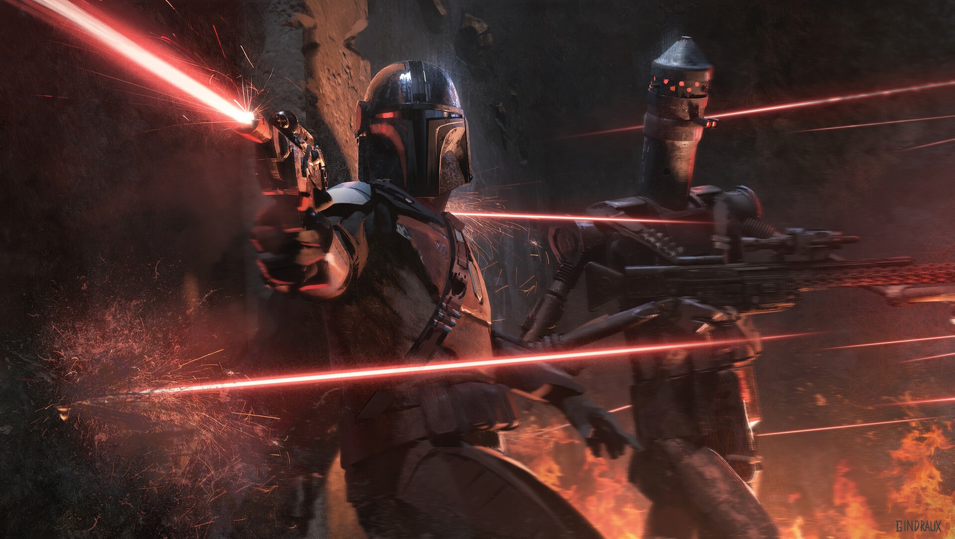 The Mandalorian and IG-11 in Star Wars HD Wallpaper