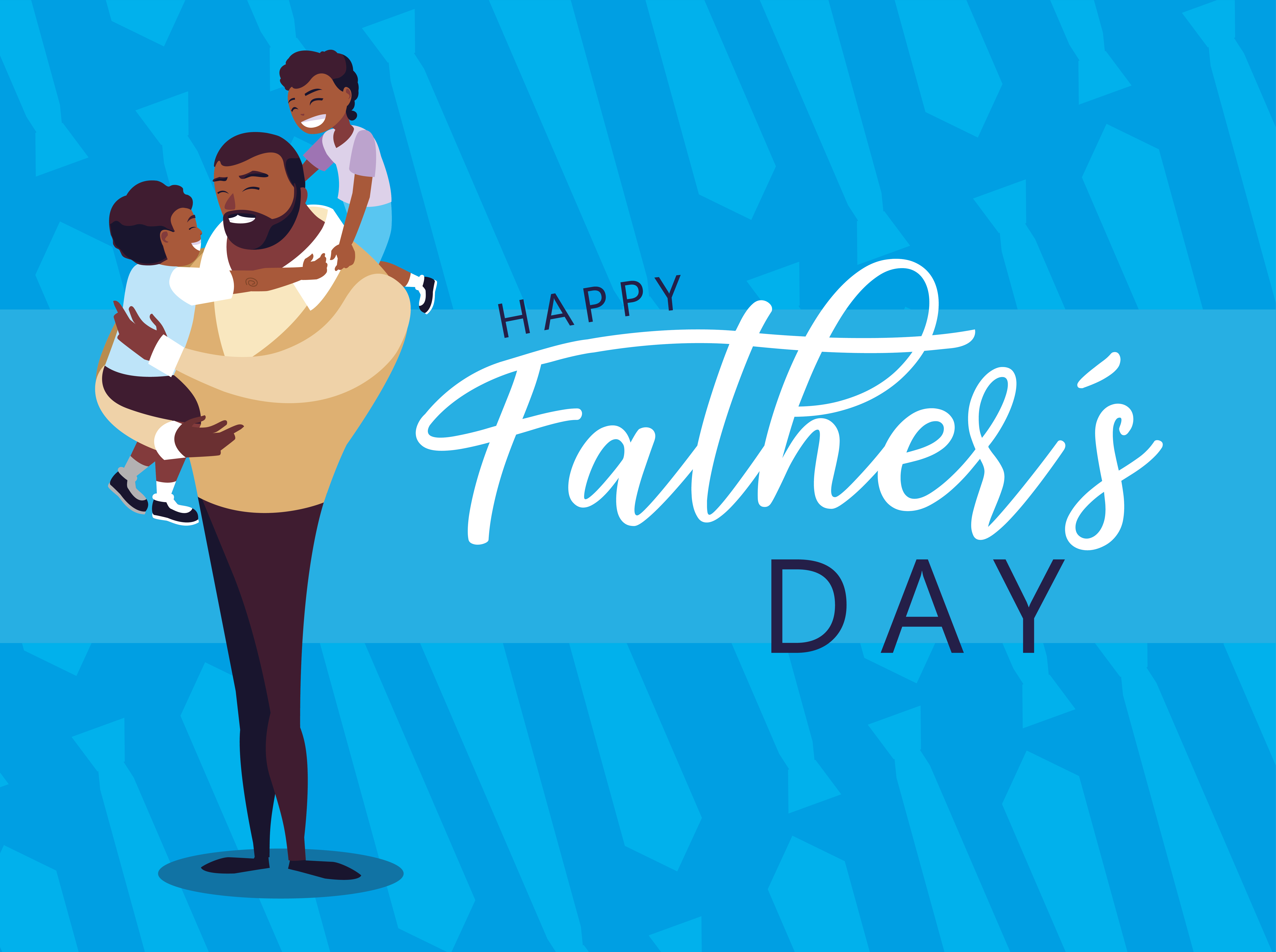Happy Father's Day with Father and Sons HD Wallpaper