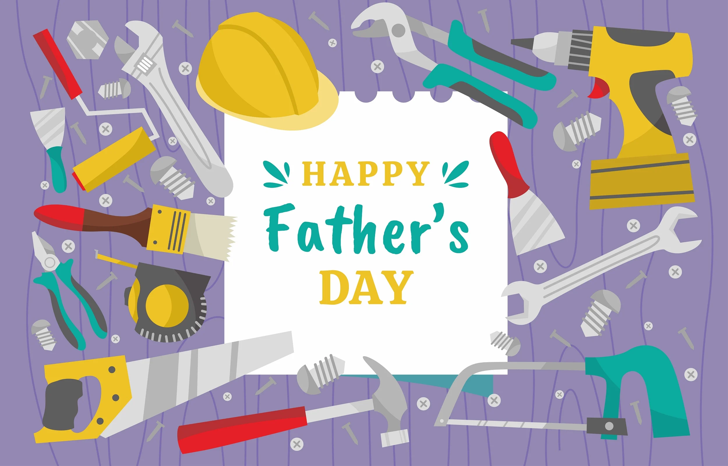 Happy Father's Day with Tools HD Wallpaper