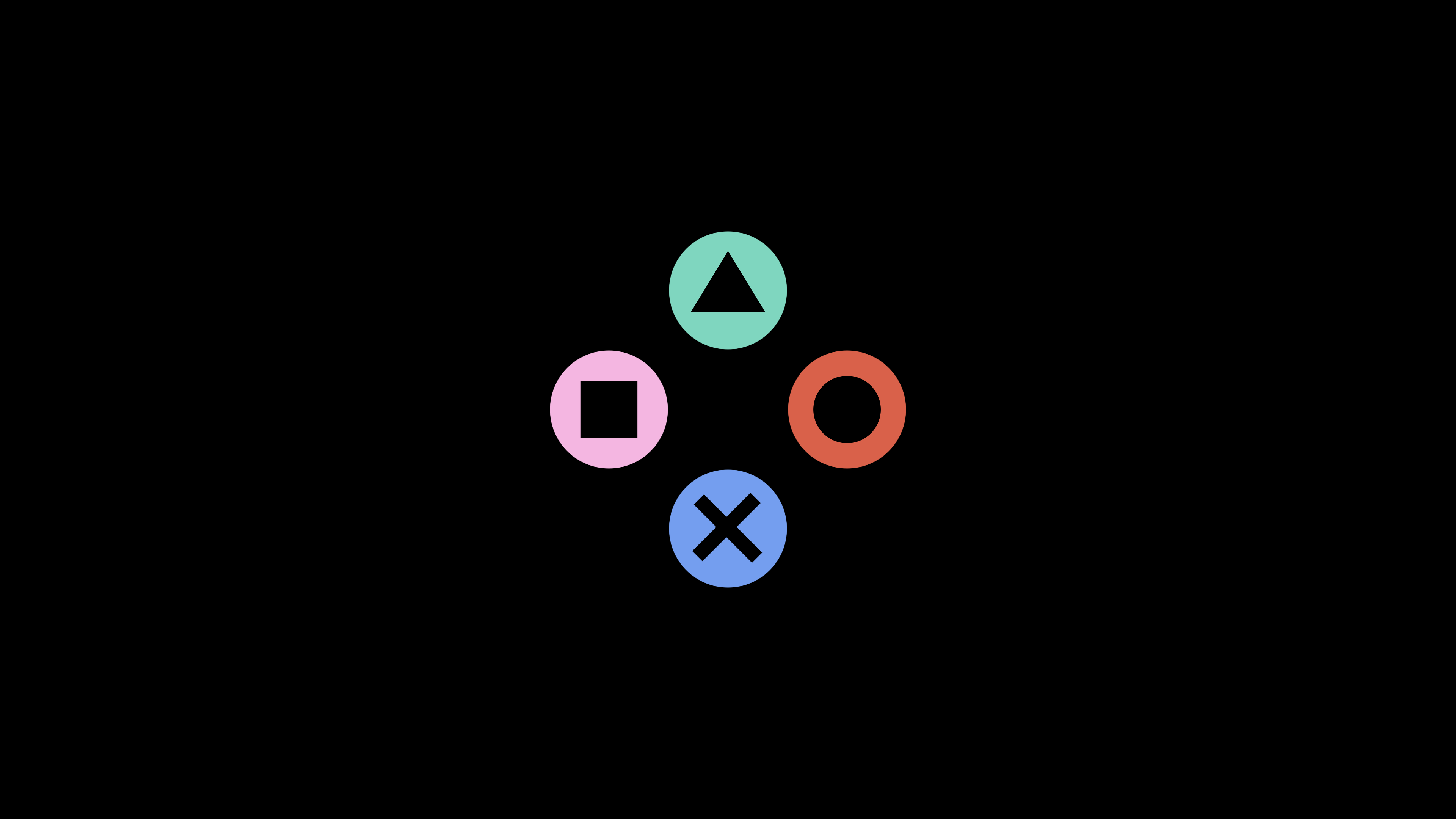 PlayStation controller buttons on black background HD Wallpaper