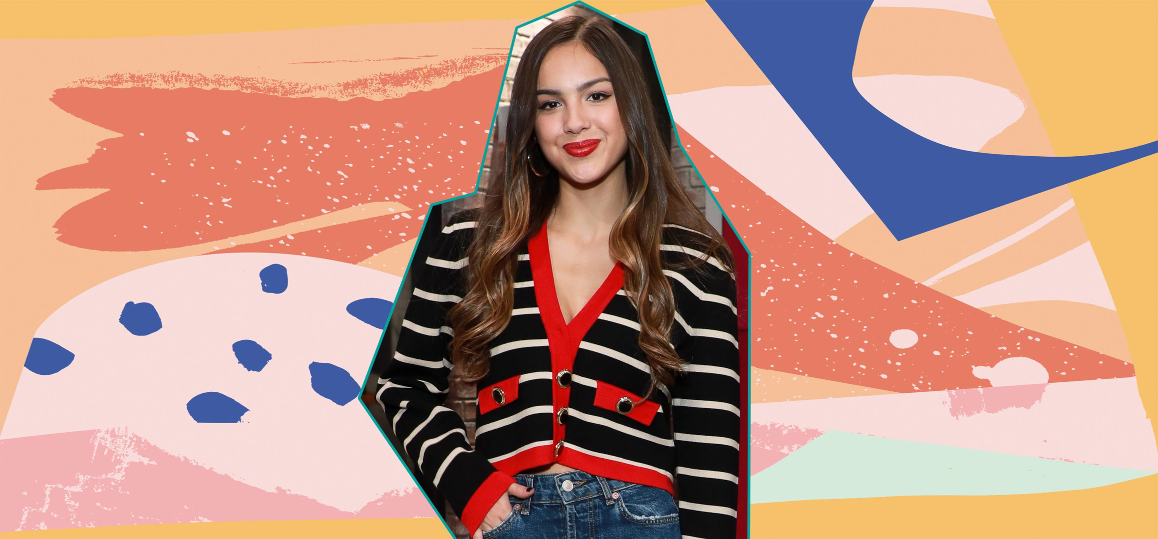 Olivia Rodrigo wearing a striped cardigan HD Wallpaper