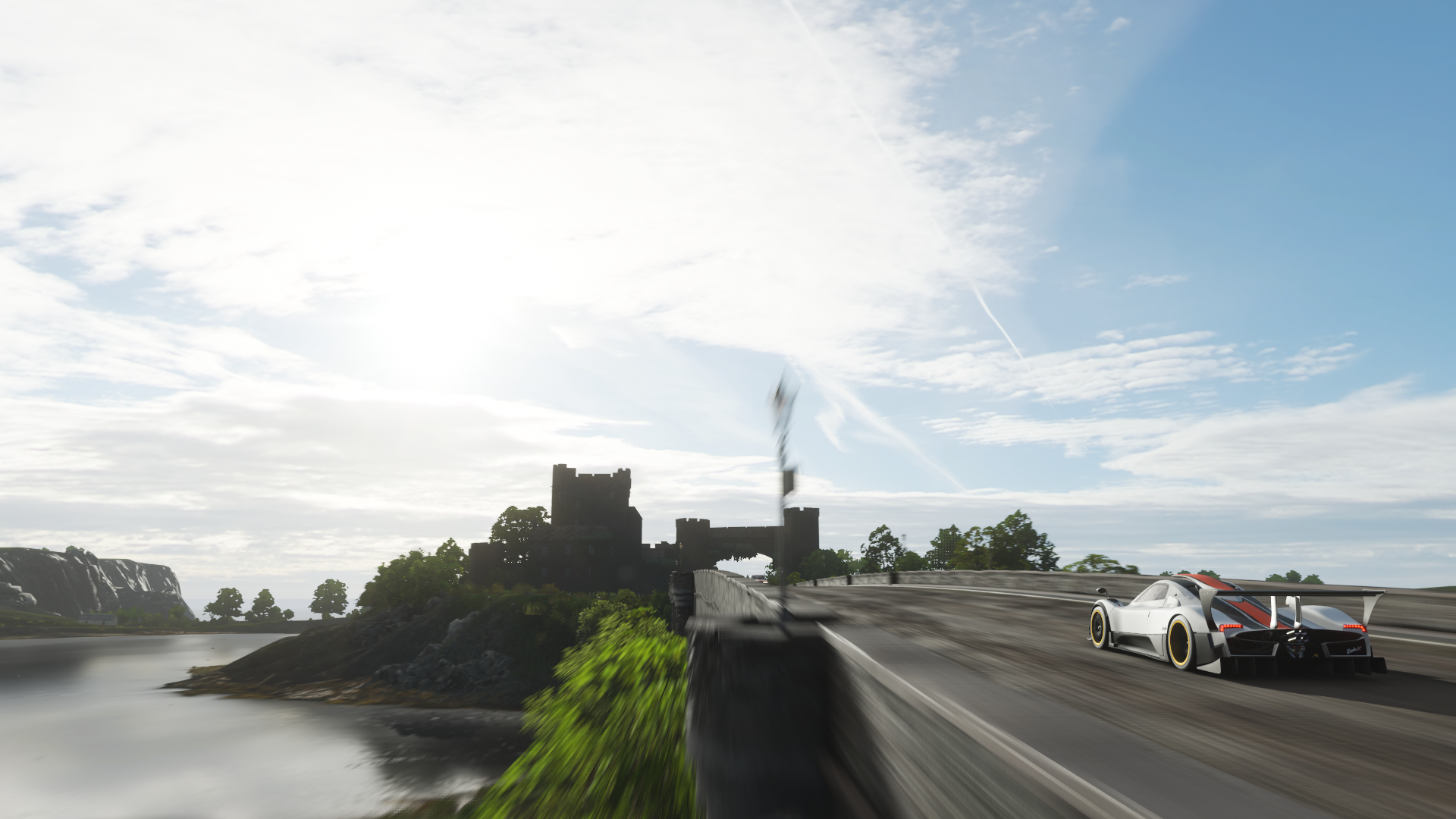 Pagani Zonda from Forza Horizon 4 on a bridge HD Wallpaper