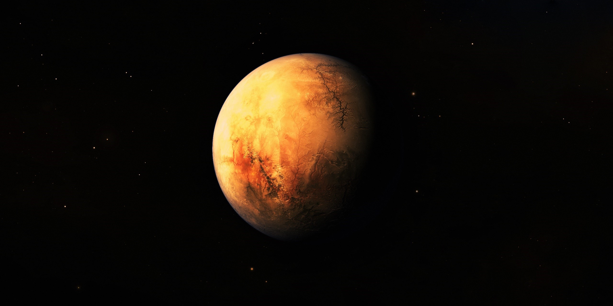Planet in deep space with stars HD Wallpaper