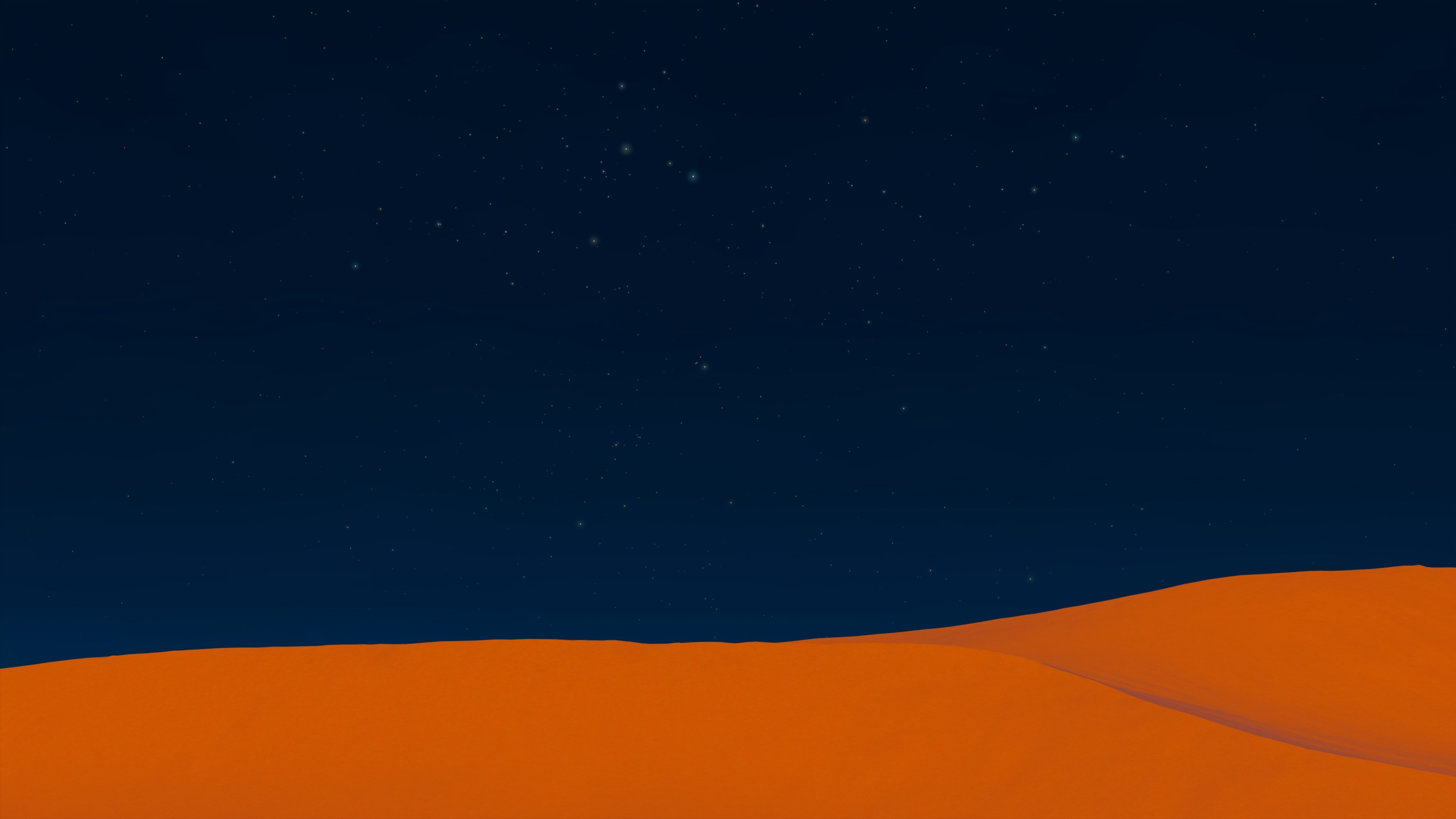 Desert dunes under a starry night sky HD Wallpaper