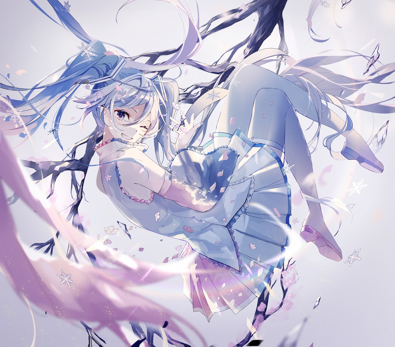Hatsune Miku from Vocaloid by Mamenomoto HD Wallpaper