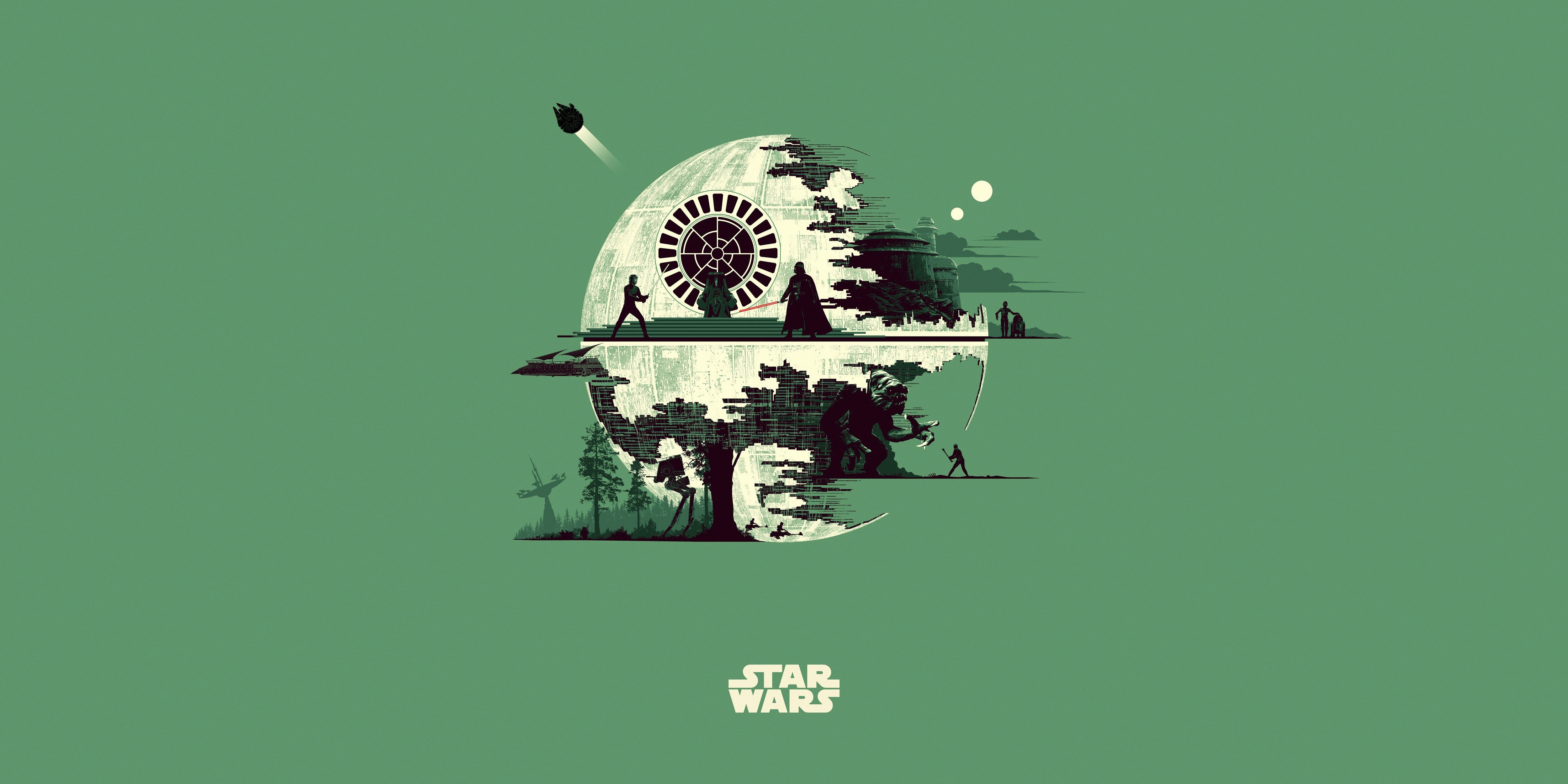 Star Wars Death Star artwork HD Wallpaper