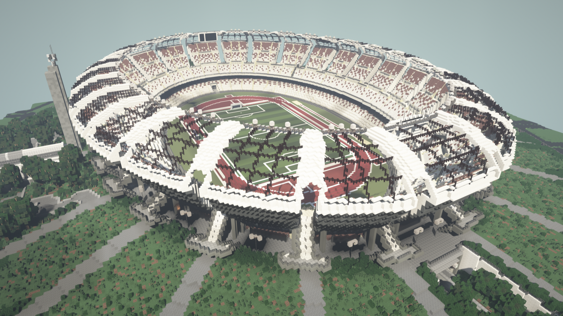 San Nicola Stadium in Minecraft HD Wallpaper