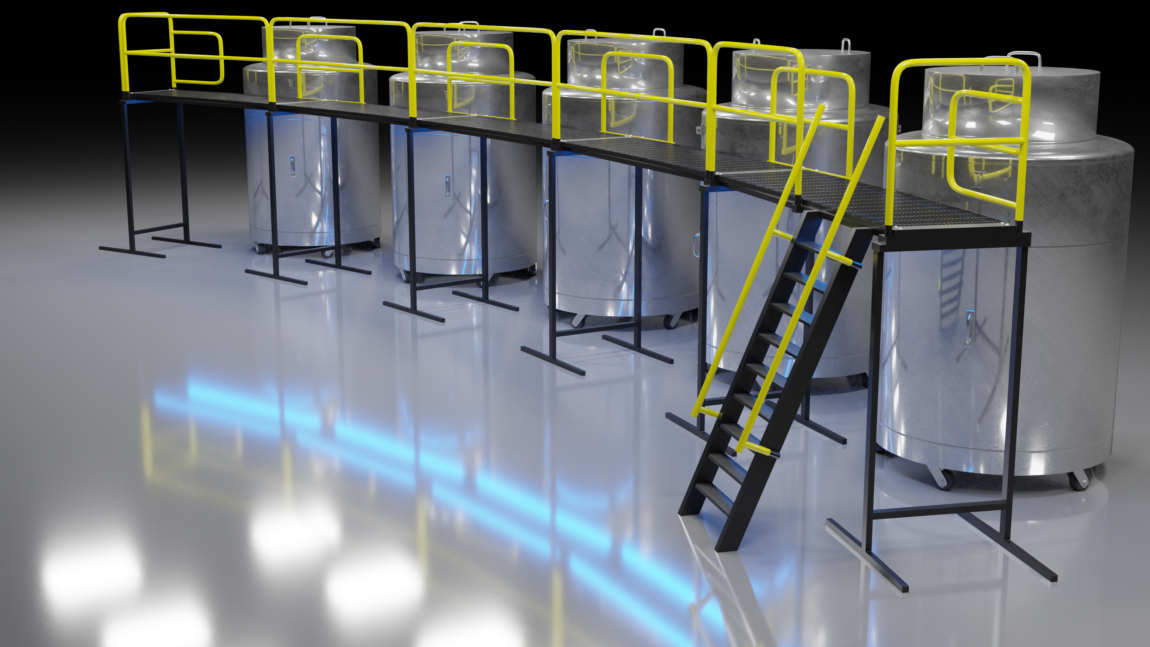 Cryonics facility with steel tanks and scaffolding HD Wallpaper