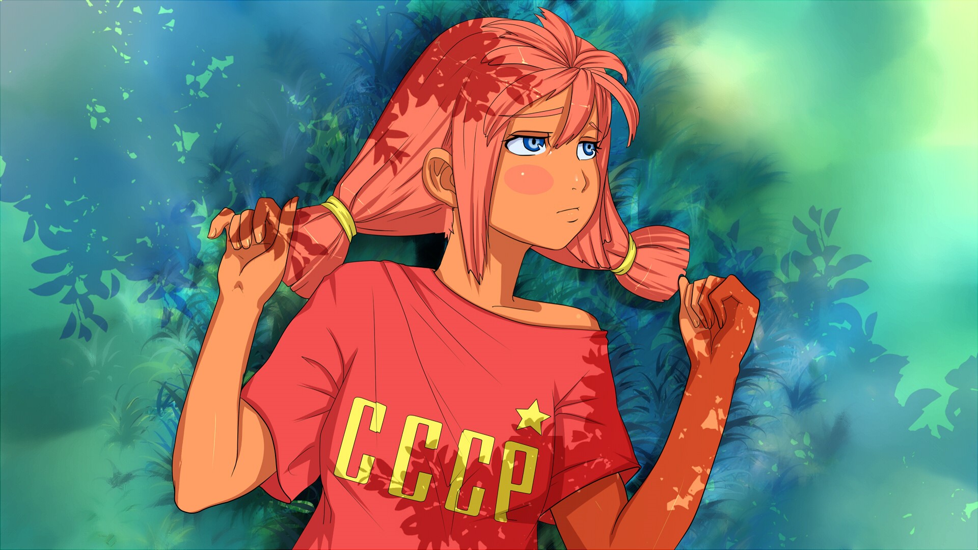 Ulyana from Everlasting Summer in CCCP shirt HD Wallpaper