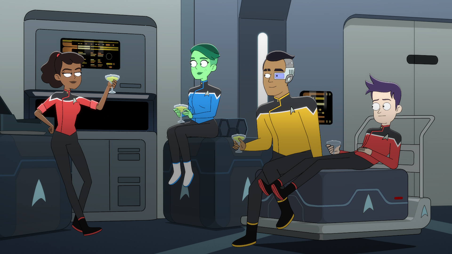 Star Trek: Lower Decks characters celebrating HD Wallpaper