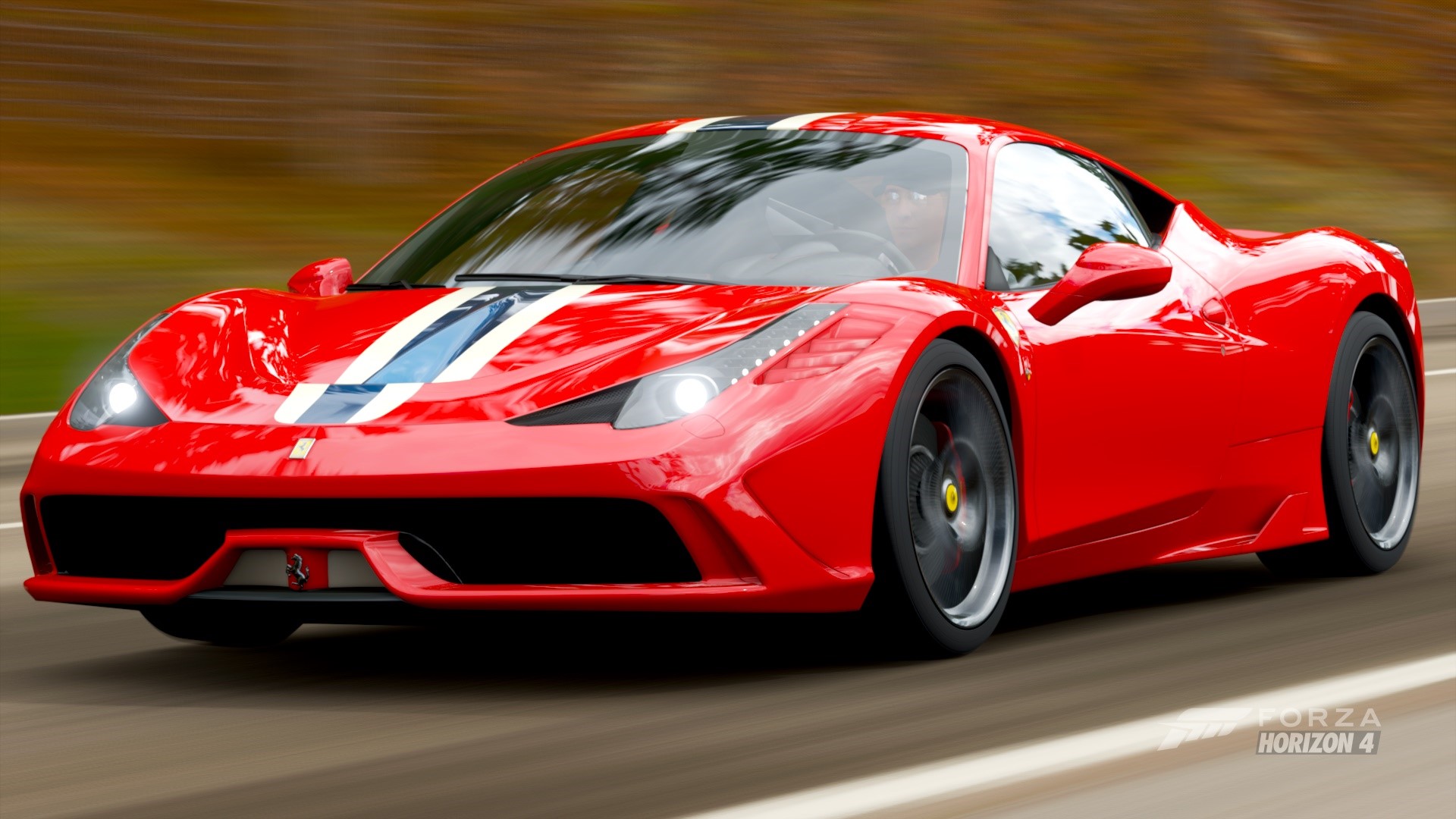 Red Ferrari 458 Italia from Forza Horizon 4 HD Wallpaper