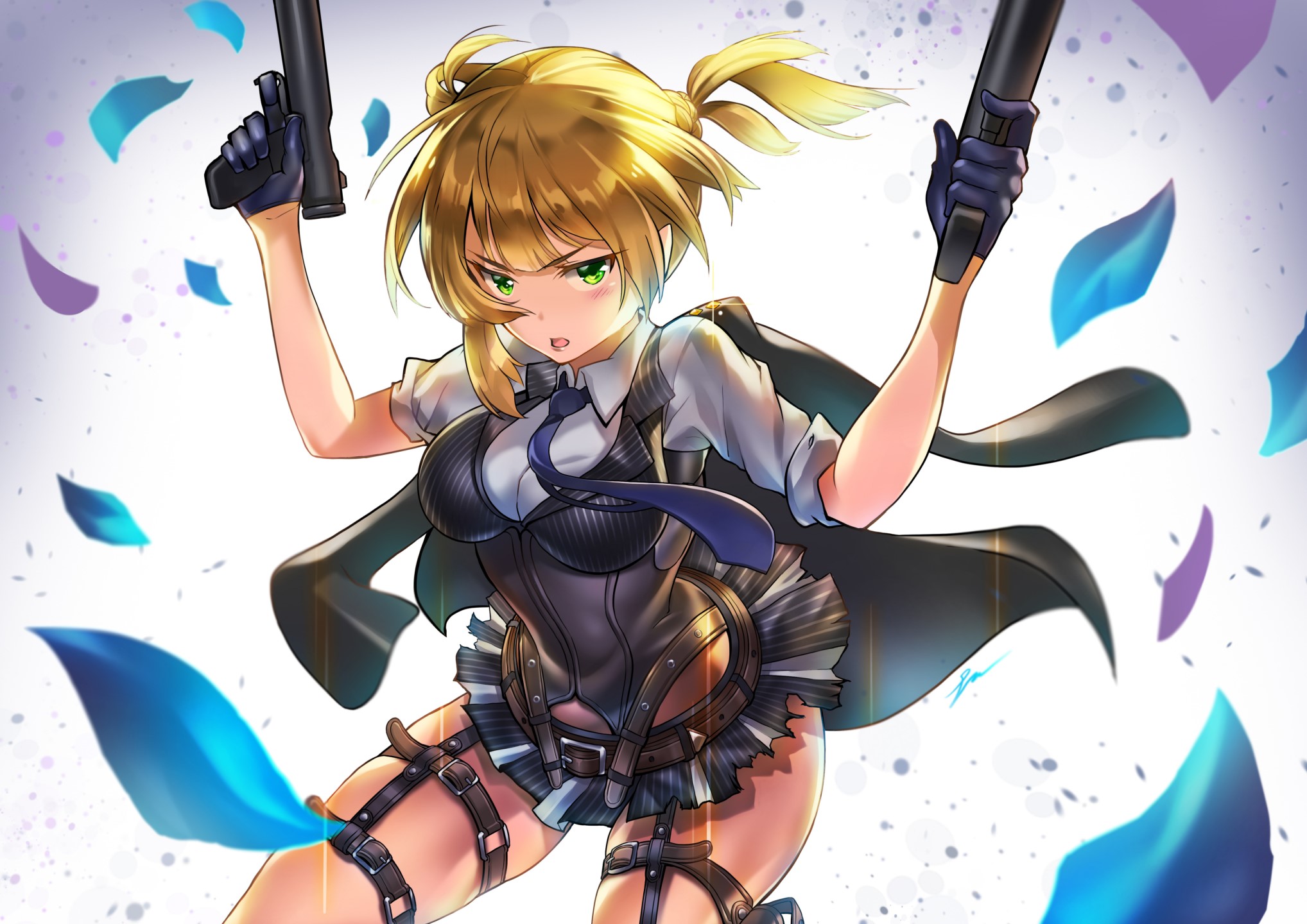 Anime girl with guns from Girls Frontline HD Wallpaper