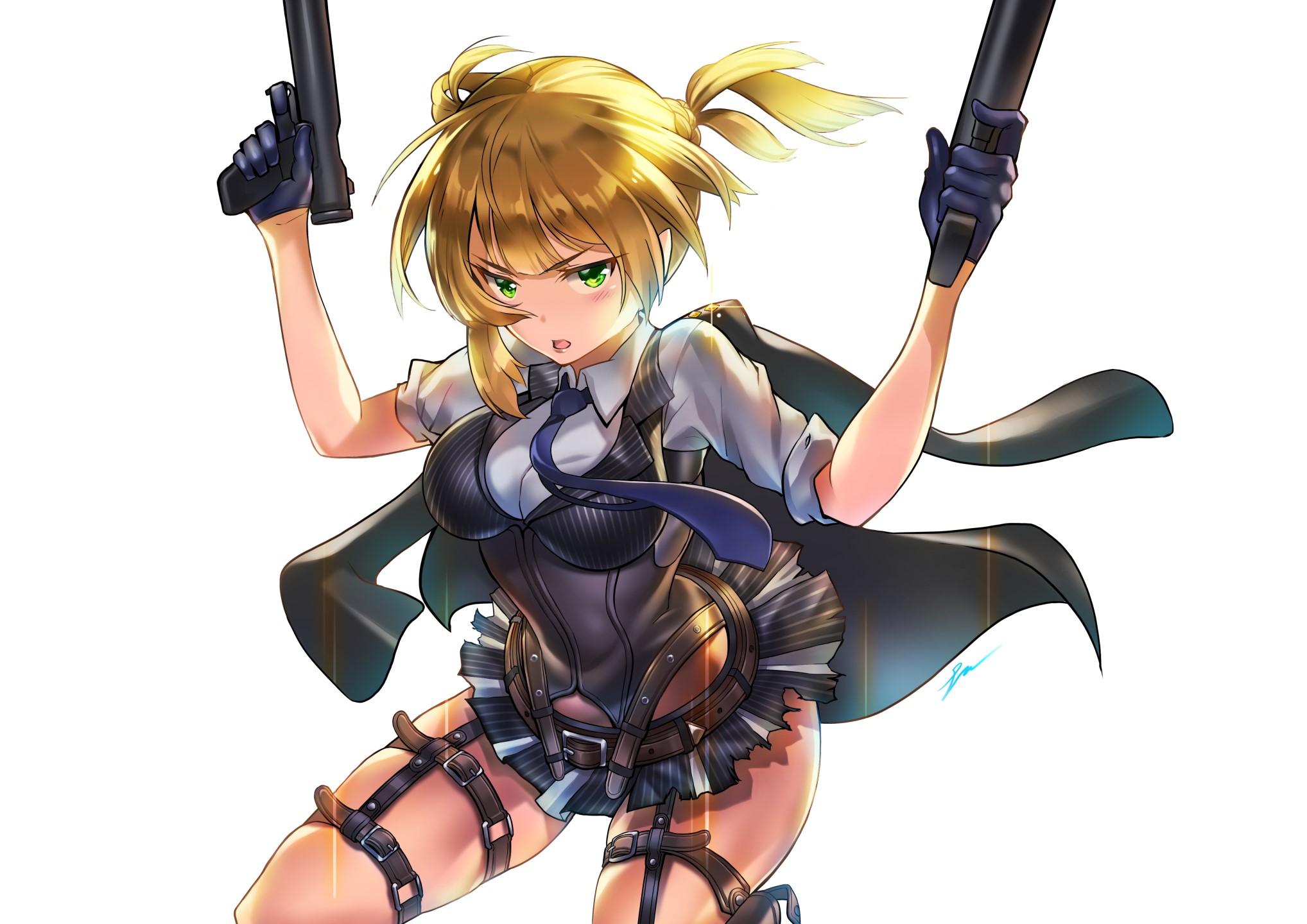 Anime girl with guns from Girls Frontline HD Wallpaper