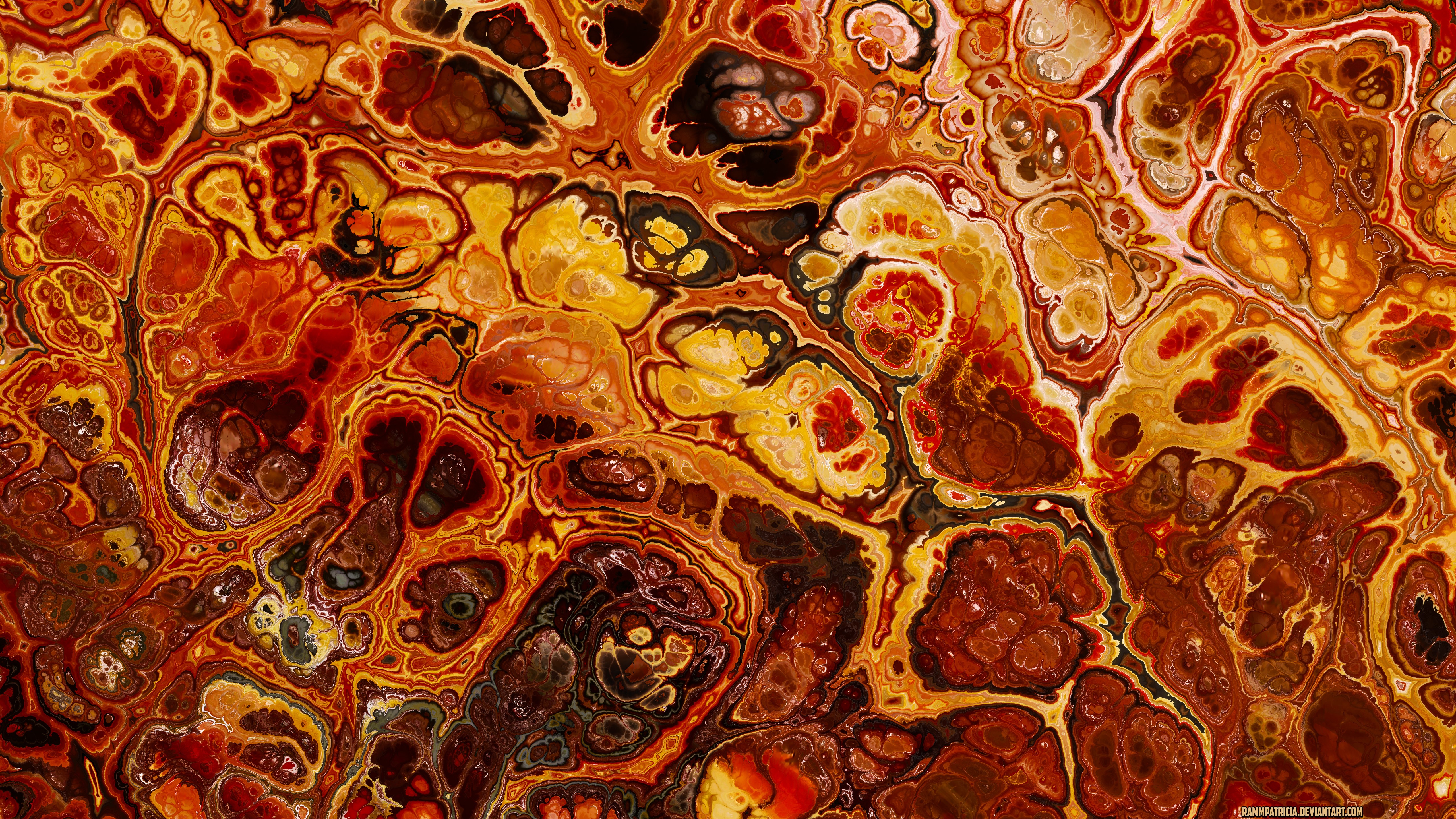 Abstract digital art with brown and orange colors HD Wallpaper
