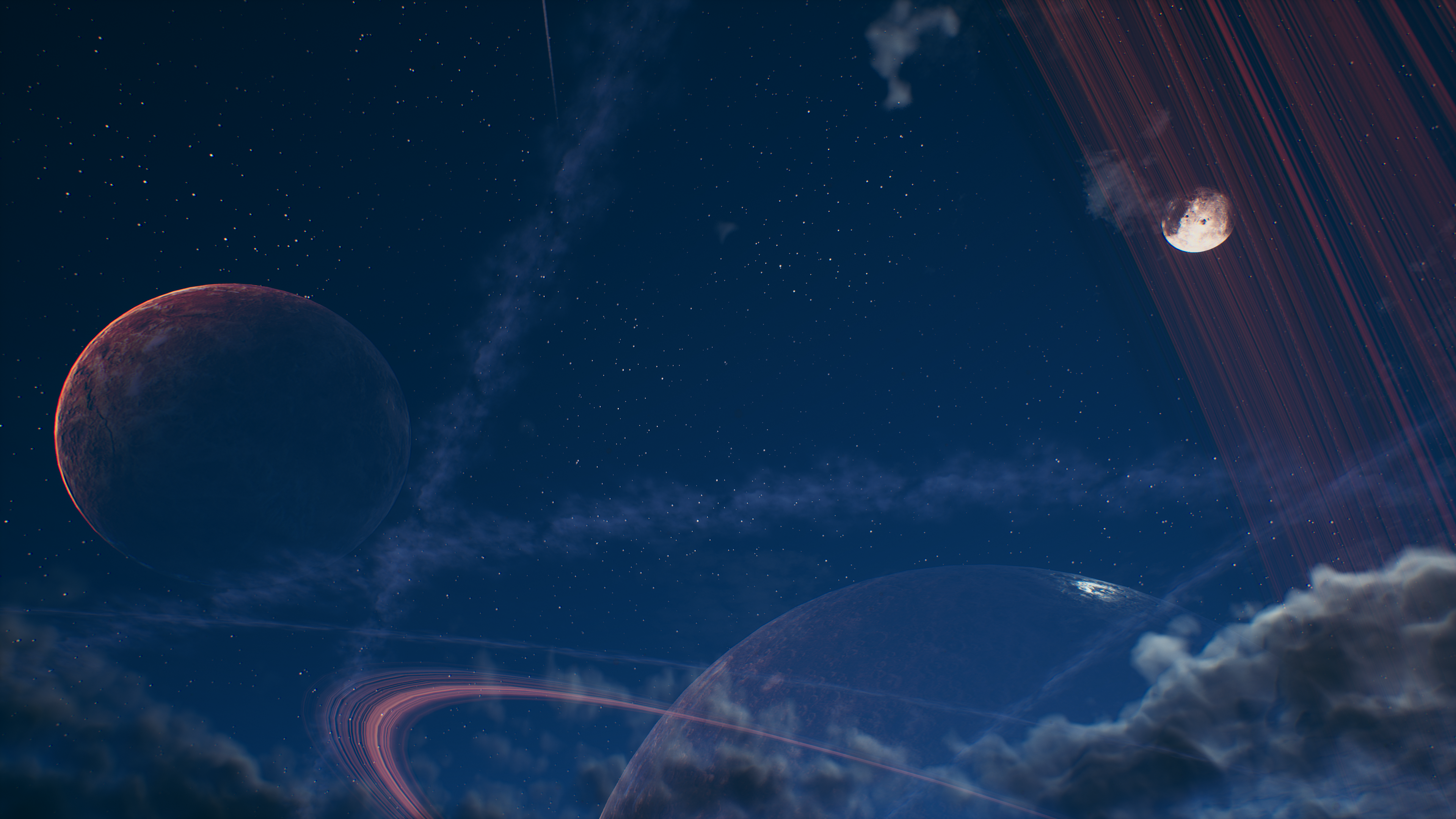 4K Space Planets and Rings HD Wallpaper