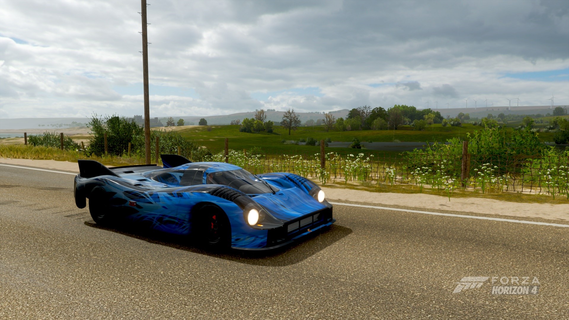 Blue race car in Forza Horizon 4 HD Wallpaper