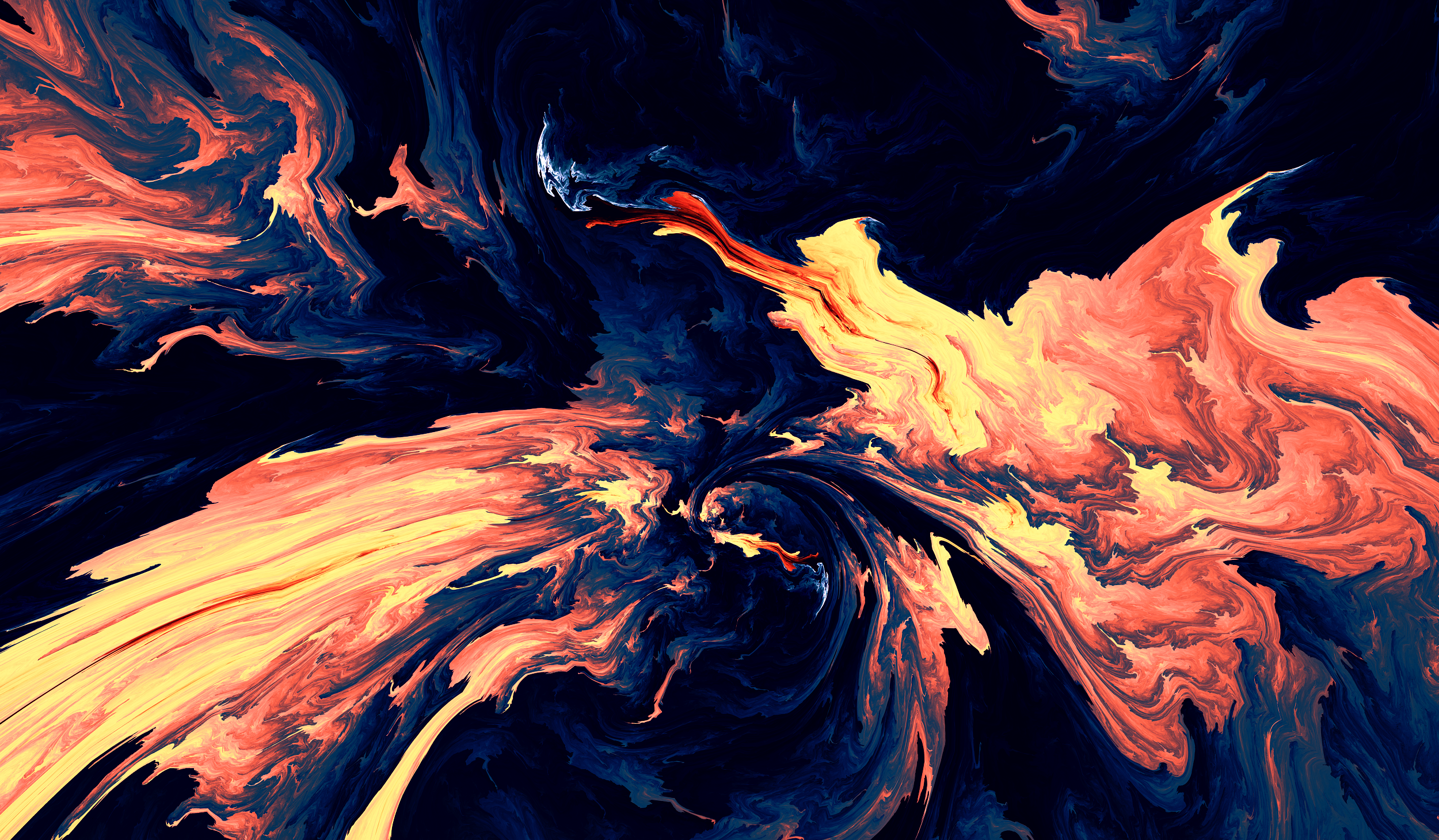 Abstract Swirling Colors of Fire and Blue HD Wallpaper