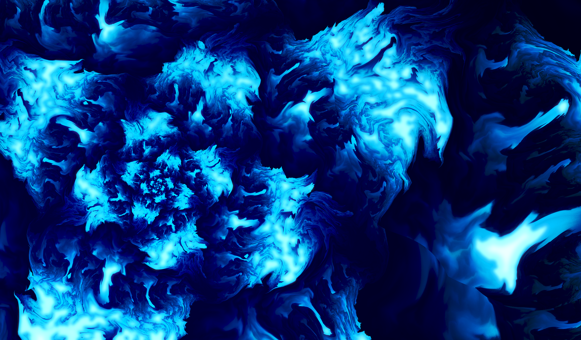Abstract Blue Swirling Fractal Patterns HD Wallpaper