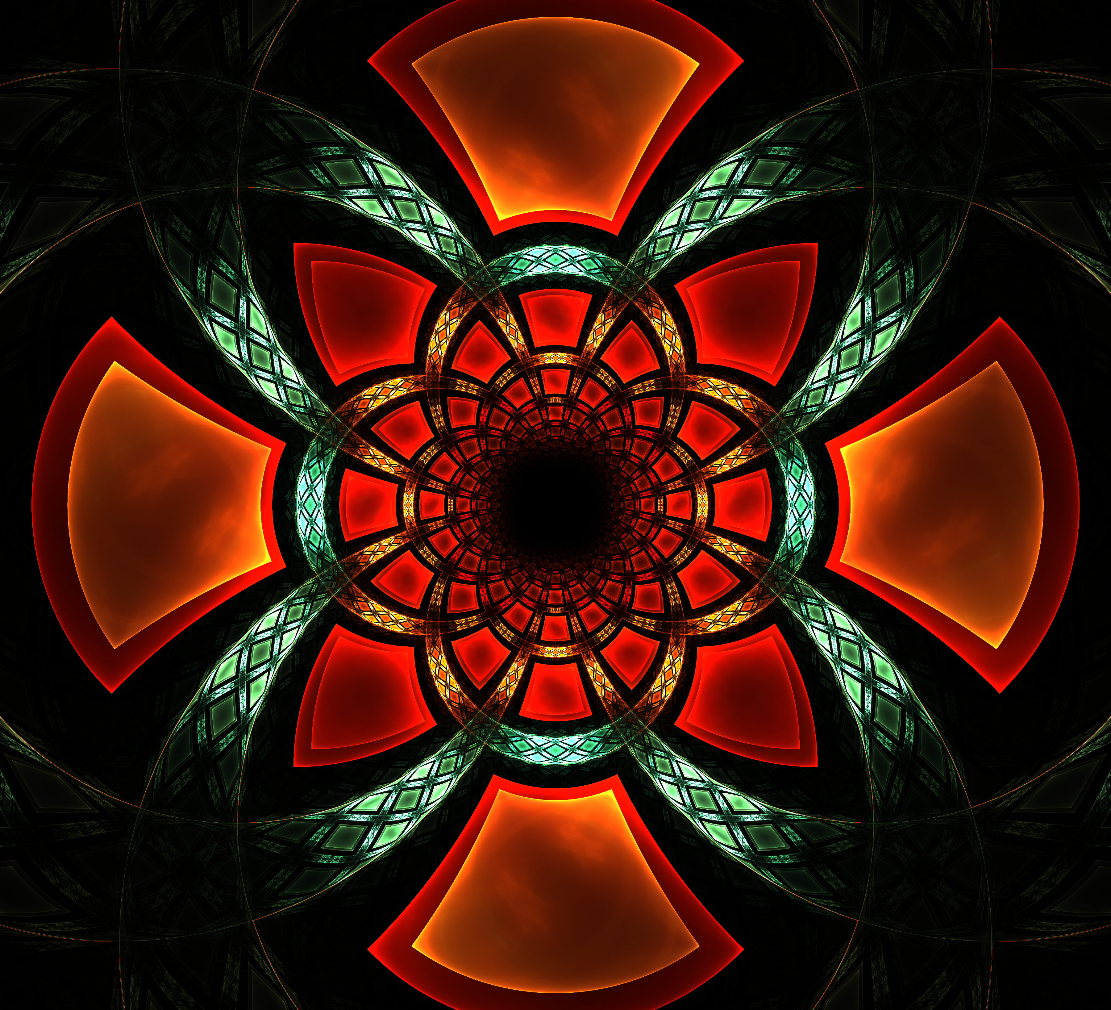 Abstract Fiery Fractal Design HD Wallpaper