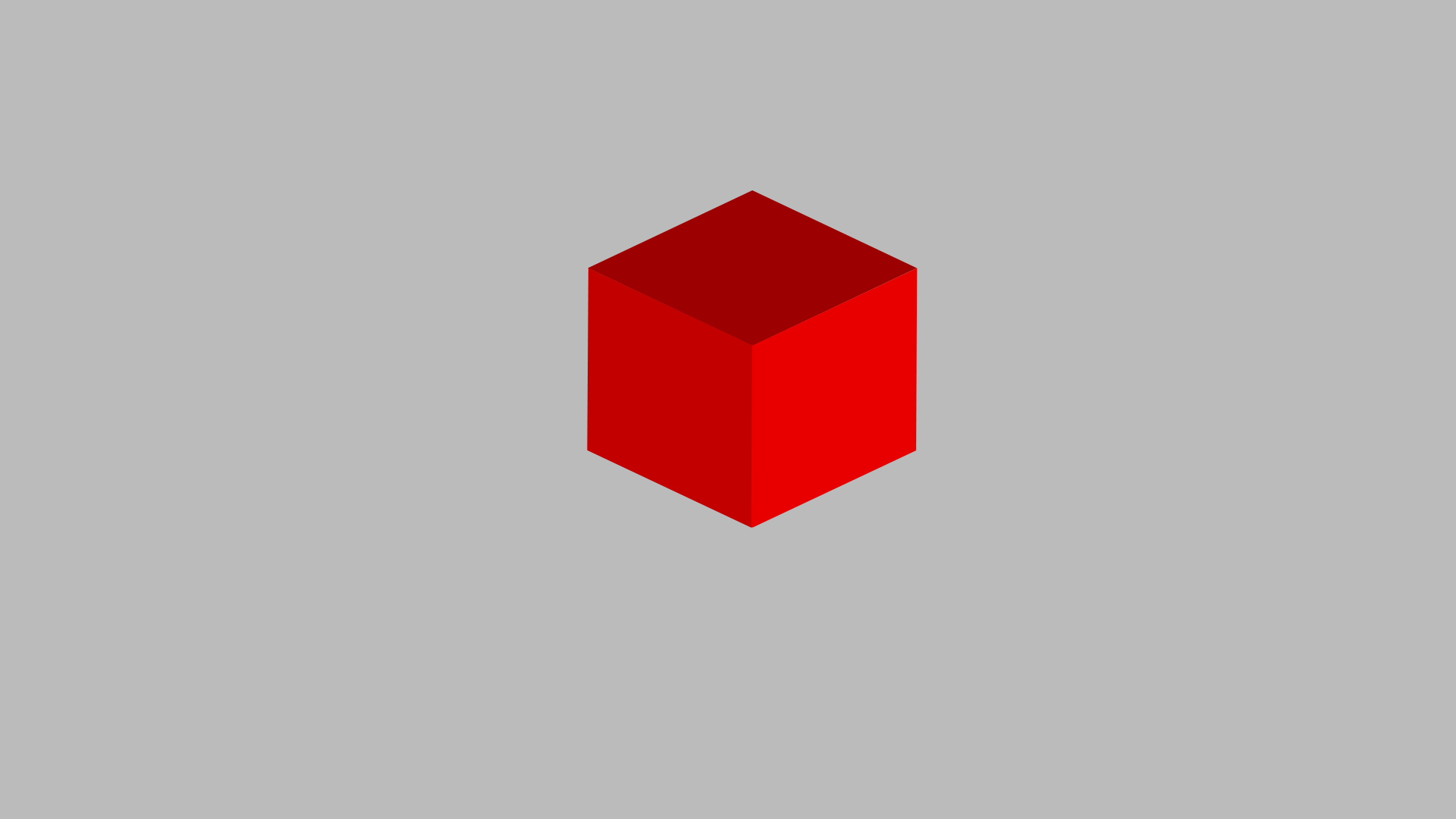A simple red cube on a gray background HD Wallpaper