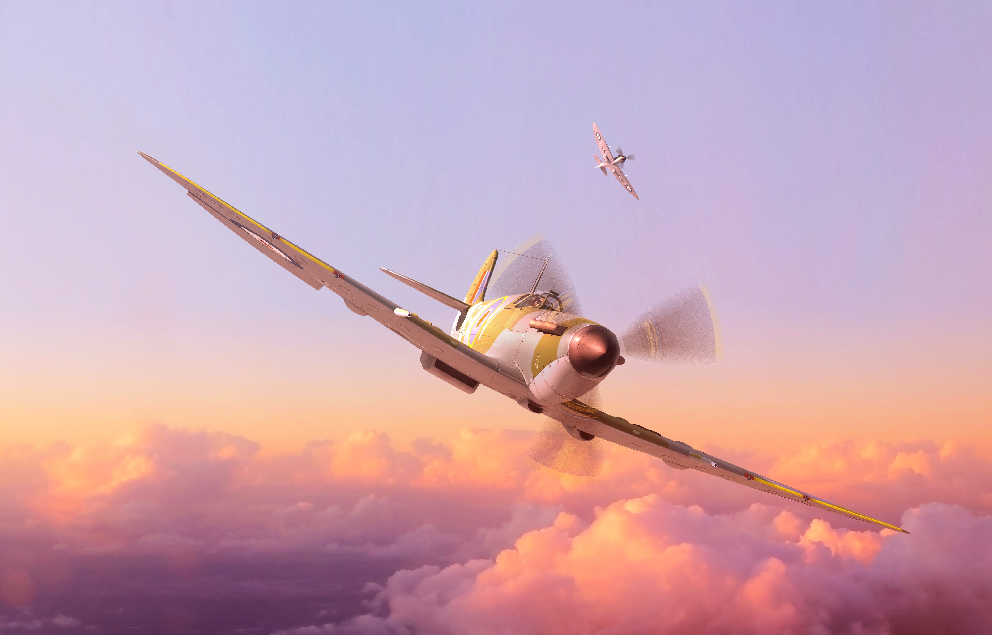 4K Digital Art of Military Aircraft in Sky HD Wallpaper