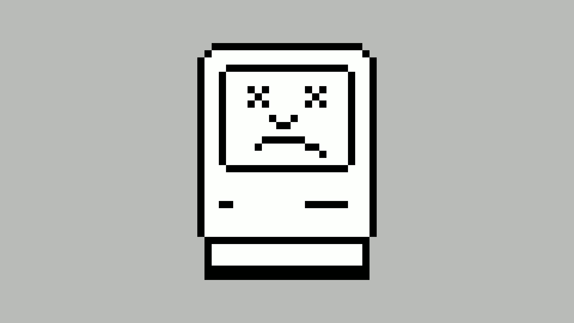 Pixelated Macintosh computer with a sad face HD Wallpaper