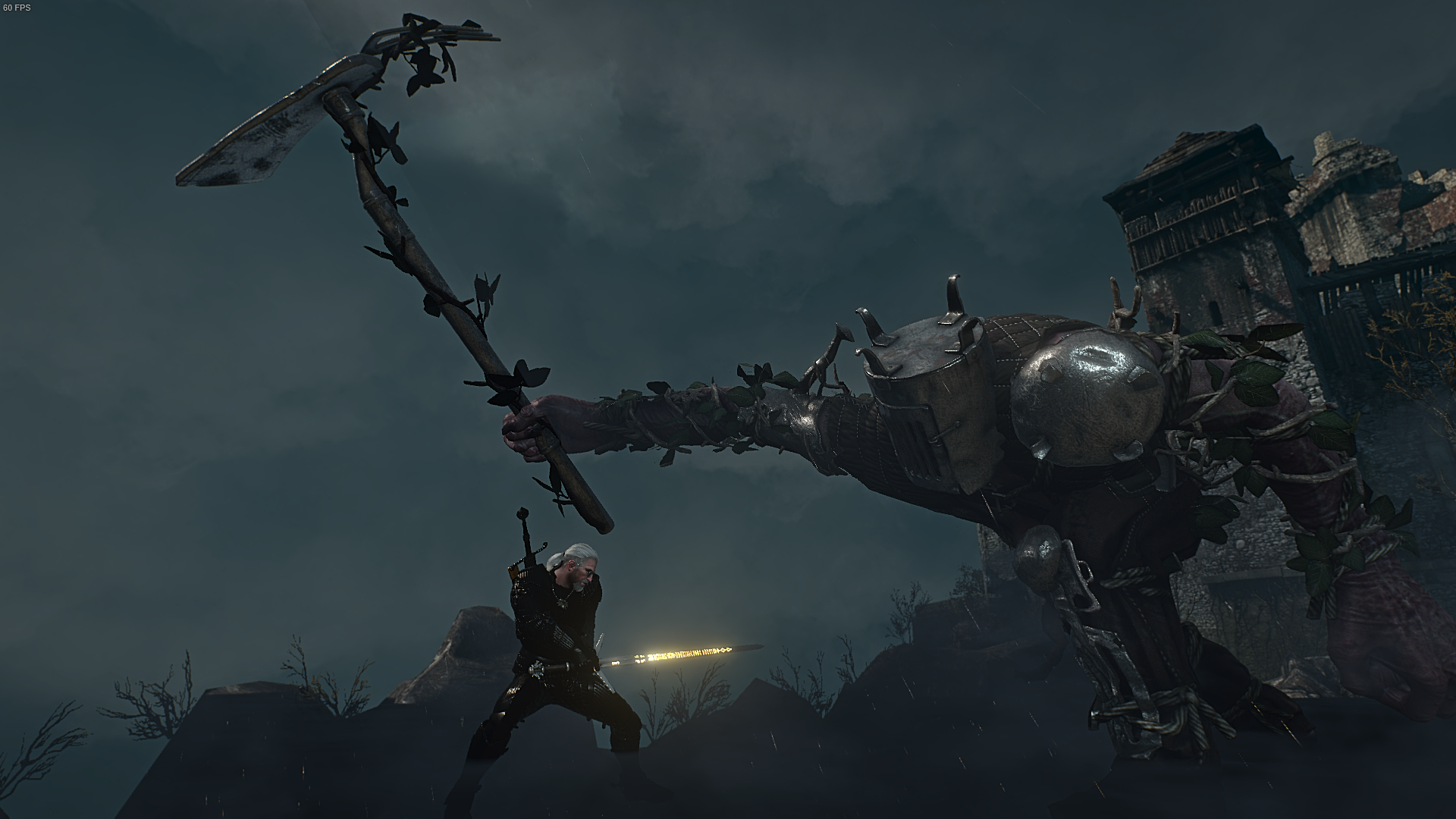 Geralt of Rivia fighting a monster in The Witcher 3: Wild Hunt HD Wallpaper