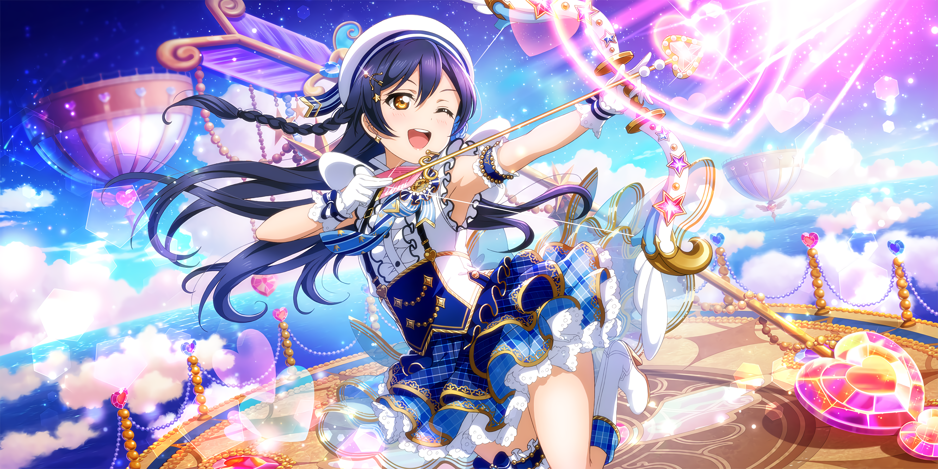 Sonoda Umi from Love Live! Series with bow HD Wallpaper