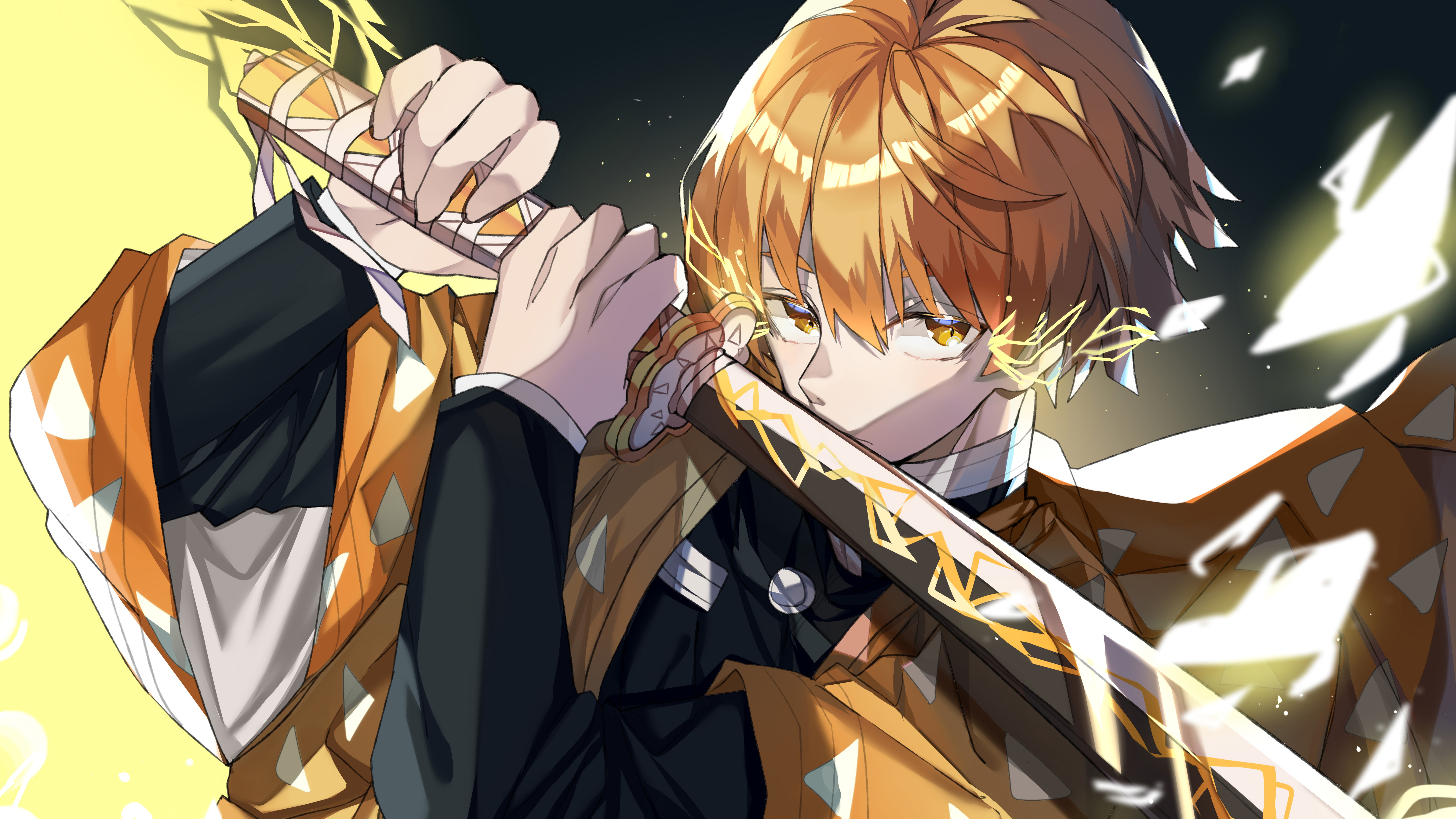 Zenitsu Agatsuma from Kimetsu no Yaiba HD Wallpaper