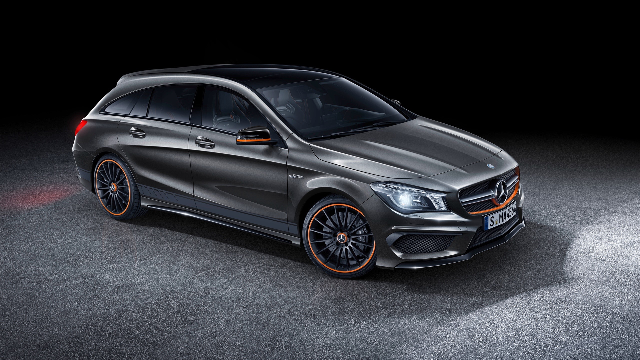 Mercedes-Benz CLA Shooting Brake with orange accents HD Wallpaper