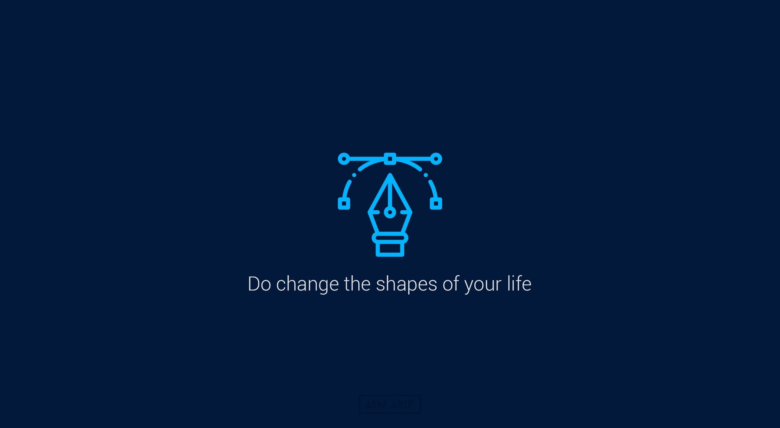 Pen tool icon with inspirational quote HD Wallpaper