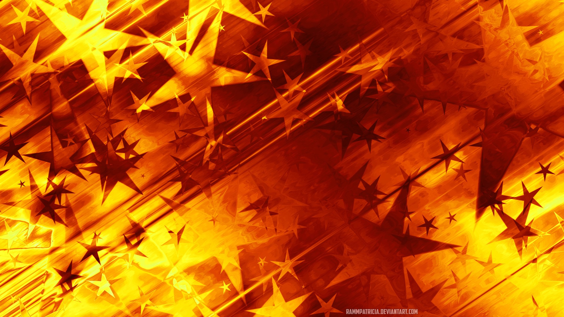 Abstract digital art with stars and light streaks HD Wallpaper