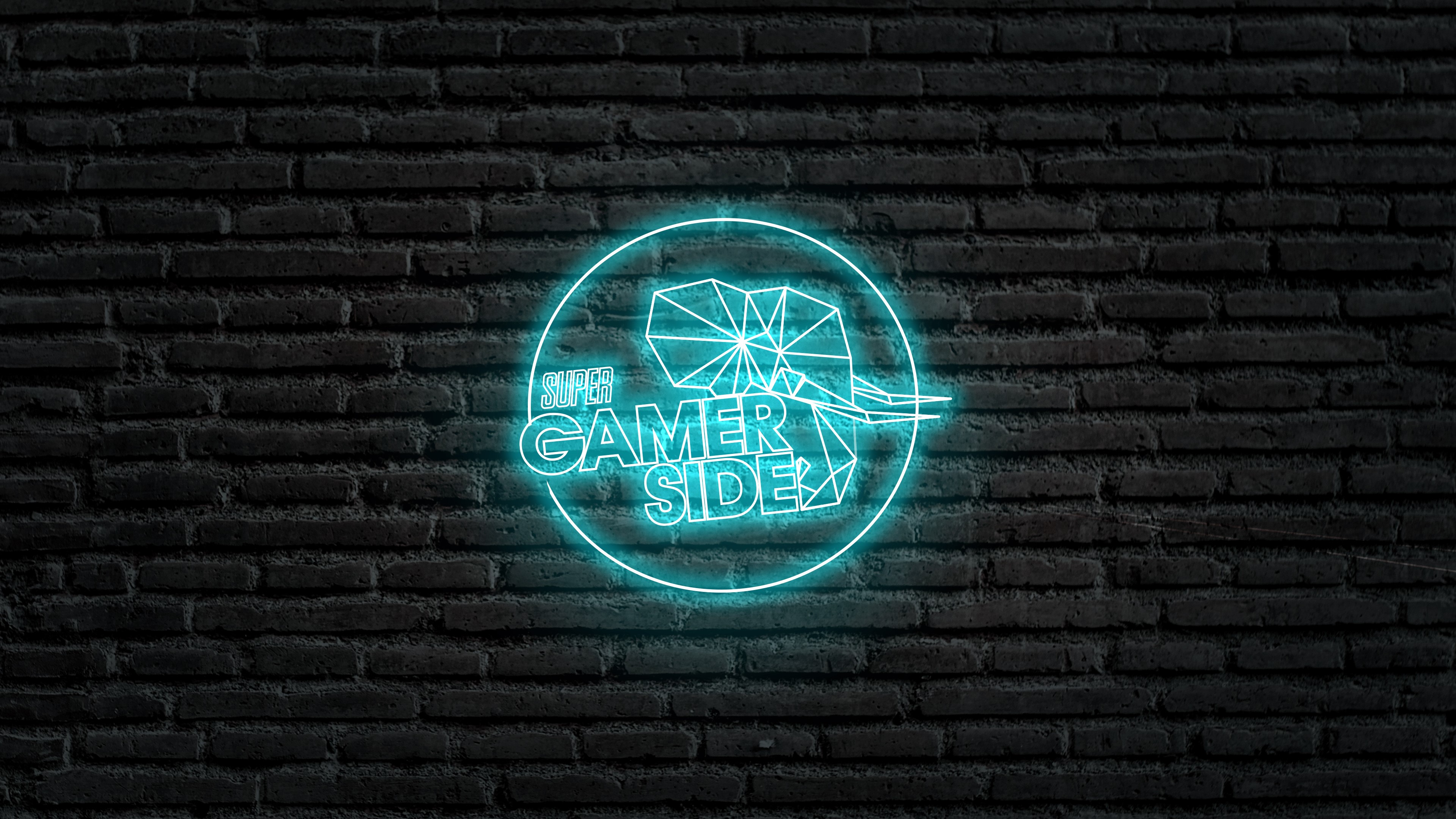 Super Gamer Side neon sign on brick wall HD Wallpaper