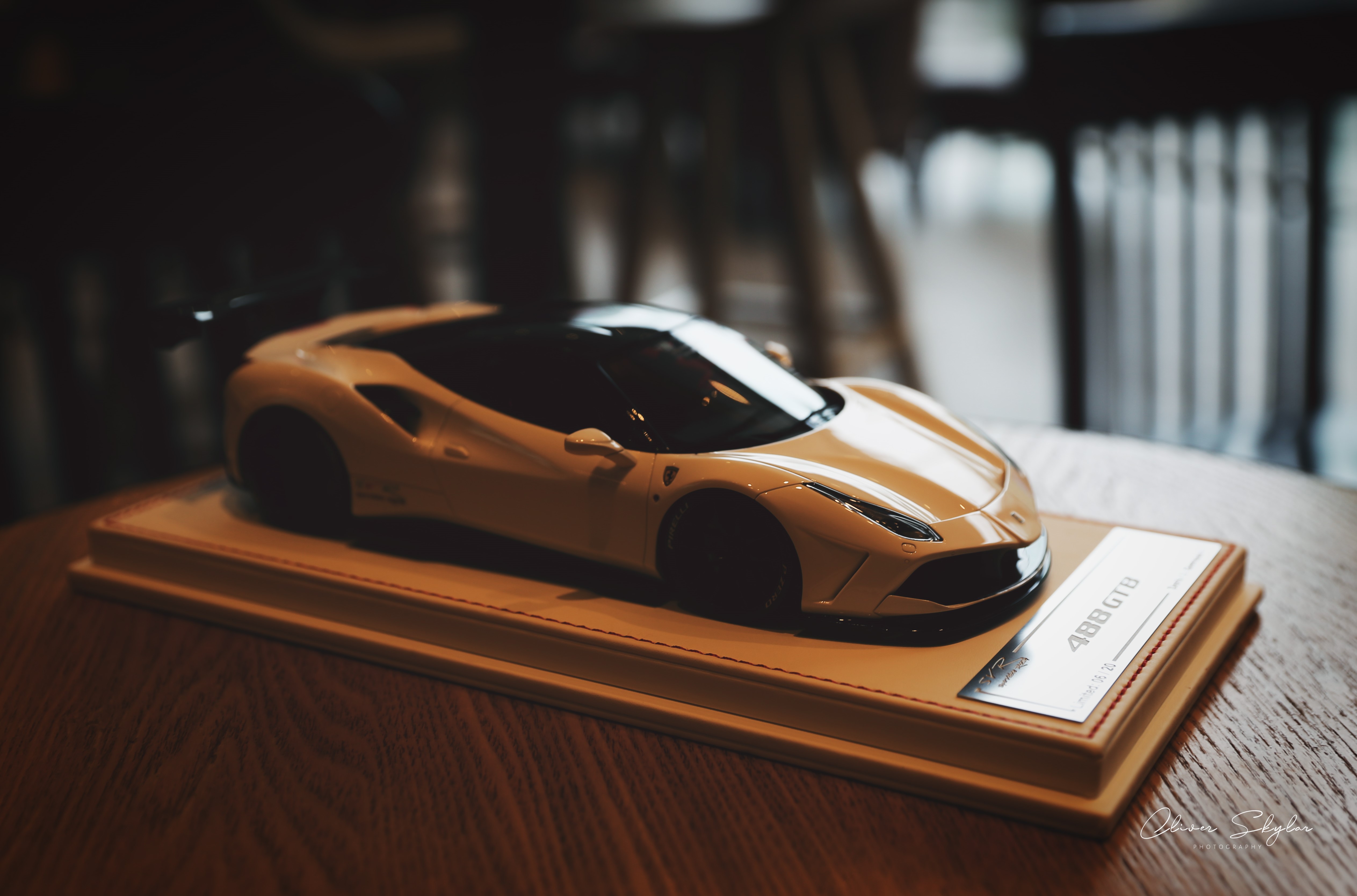 Ferrari 488 GTB miniature model on display HD Wallpaper