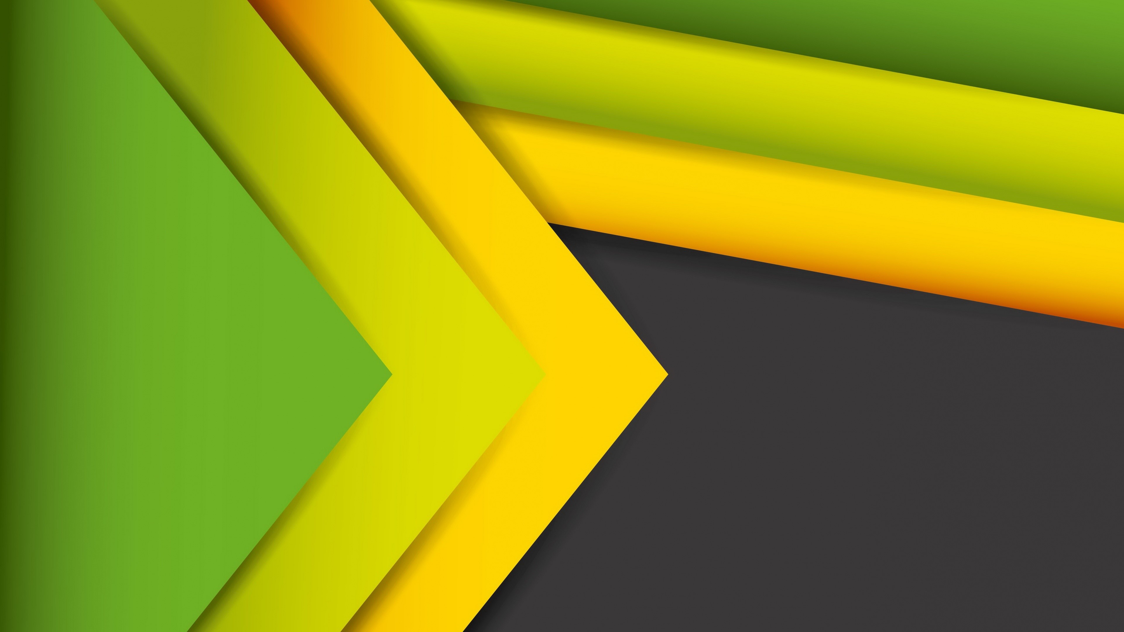 Abstract green and yellow geometric shapes 4K HD Wallpaper