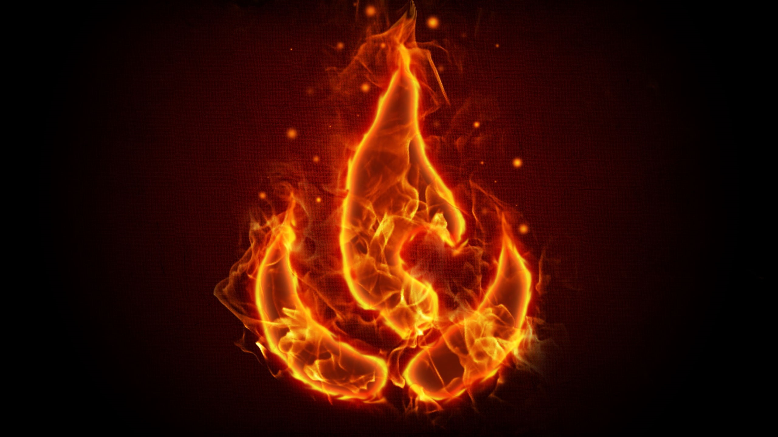 Abstract fire symbol on black background HD Wallpaper