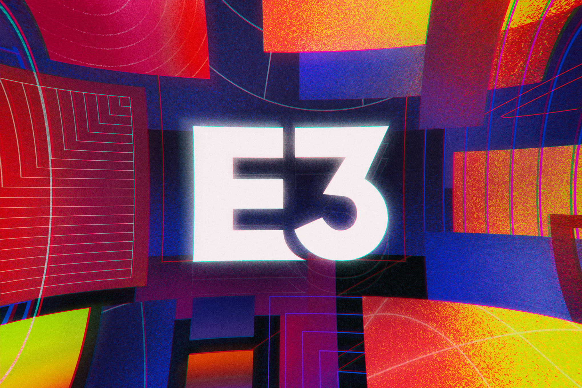 E3 logo with abstract colorful background HD Wallpaper
