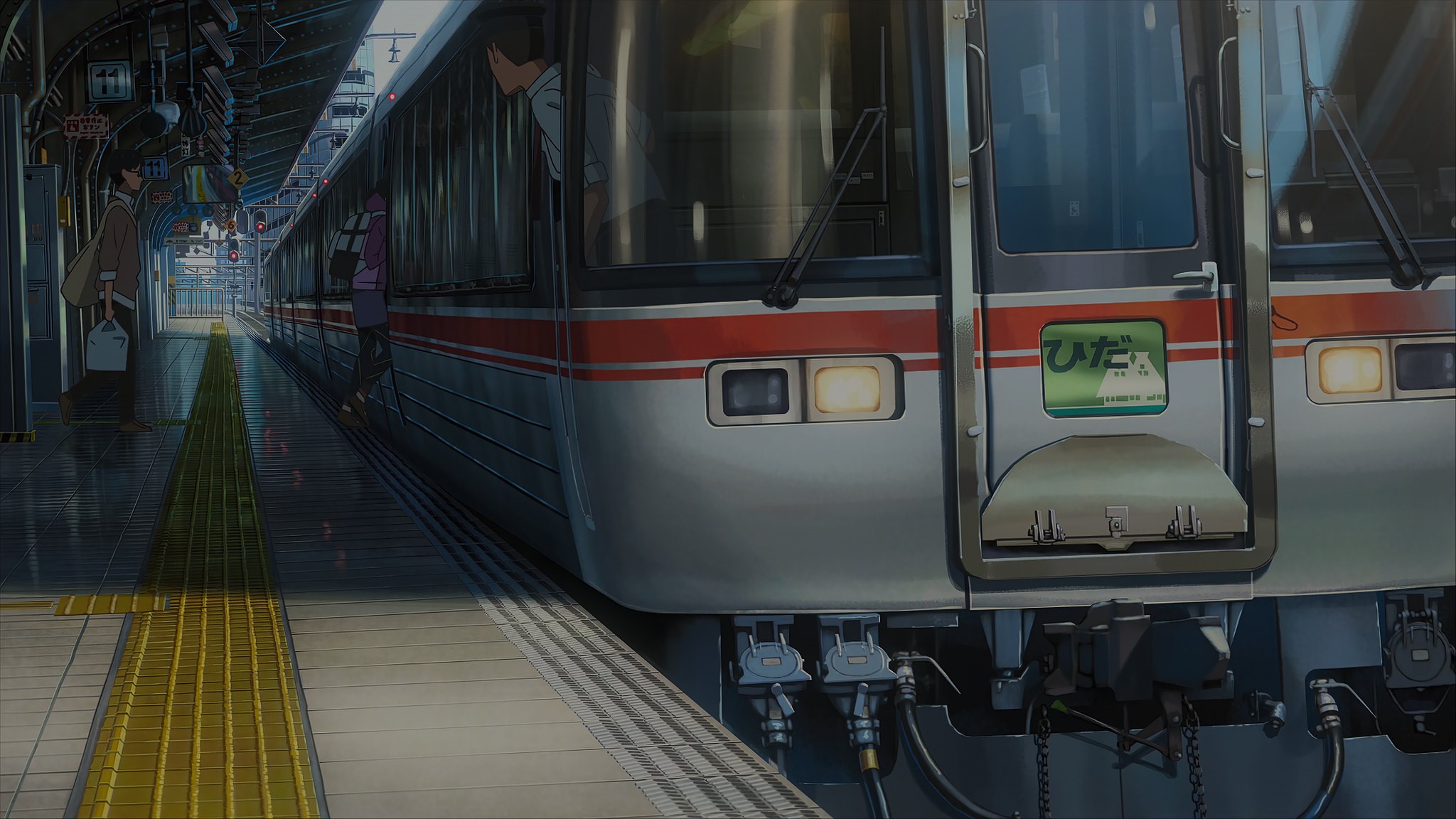 Train at a station platform, Kimi no Na Wa HD Wallpaper