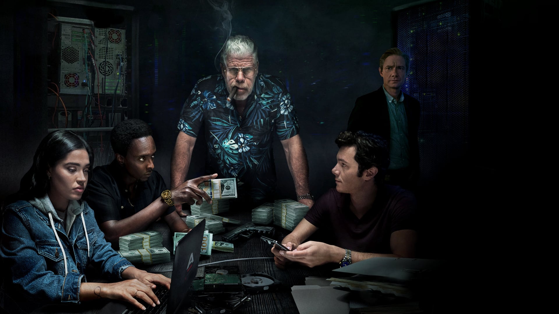 StartUp Cast with Money and Computers HD Wallpaper