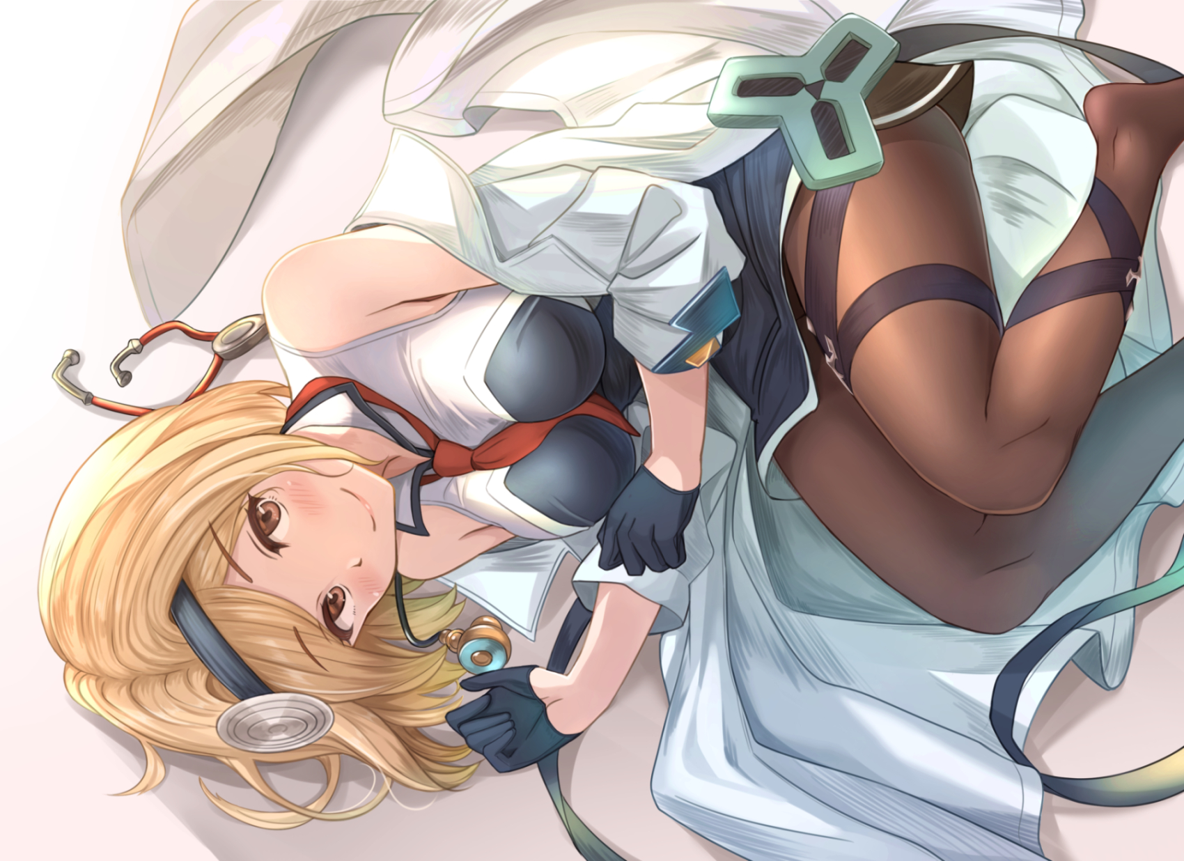 Djeeta from Granblue Fantasy wearing a doctor's outfit HD Wallpaper