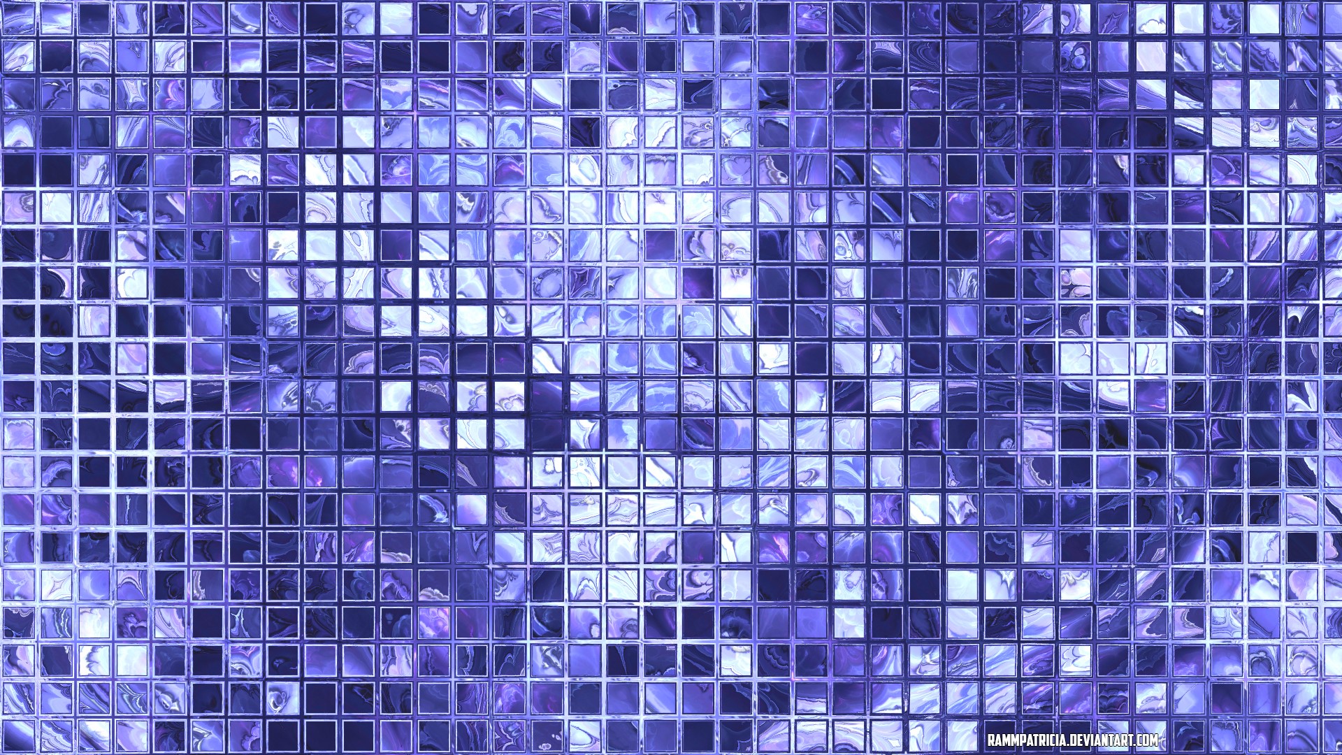 Abstract mosaic of purple and blue tiles HD Wallpaper