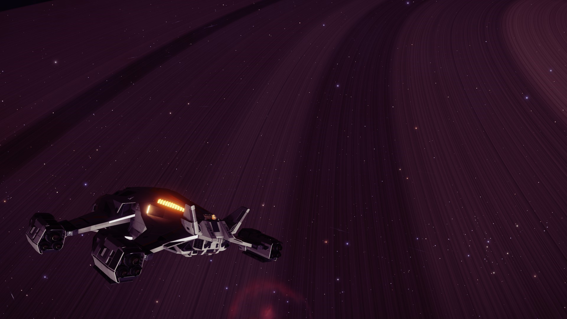 Spaceship near planet rings in Elite: Dangerous HD Wallpaper