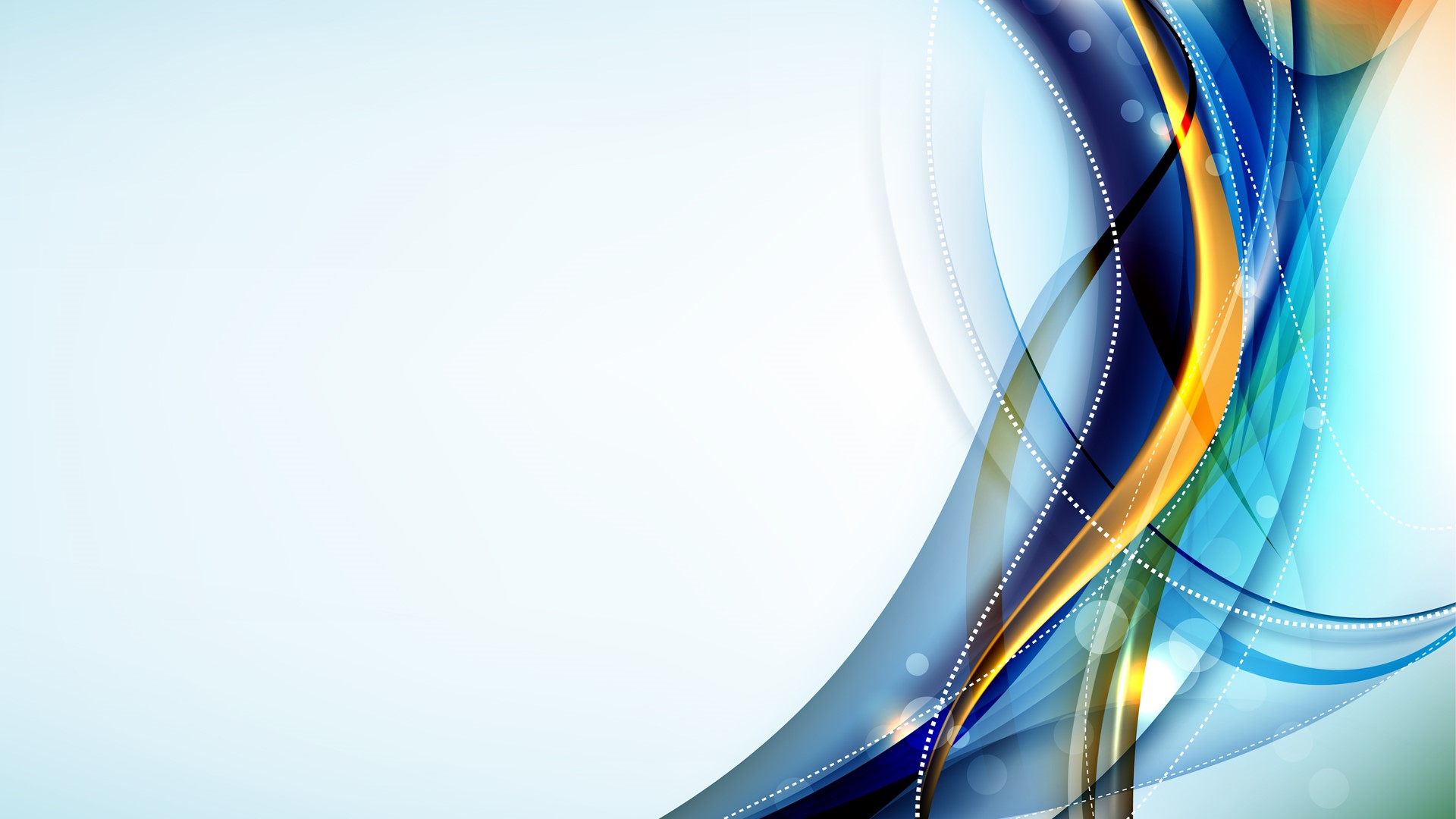 Abstract blue and gold flowing lines with dots HD Wallpaper